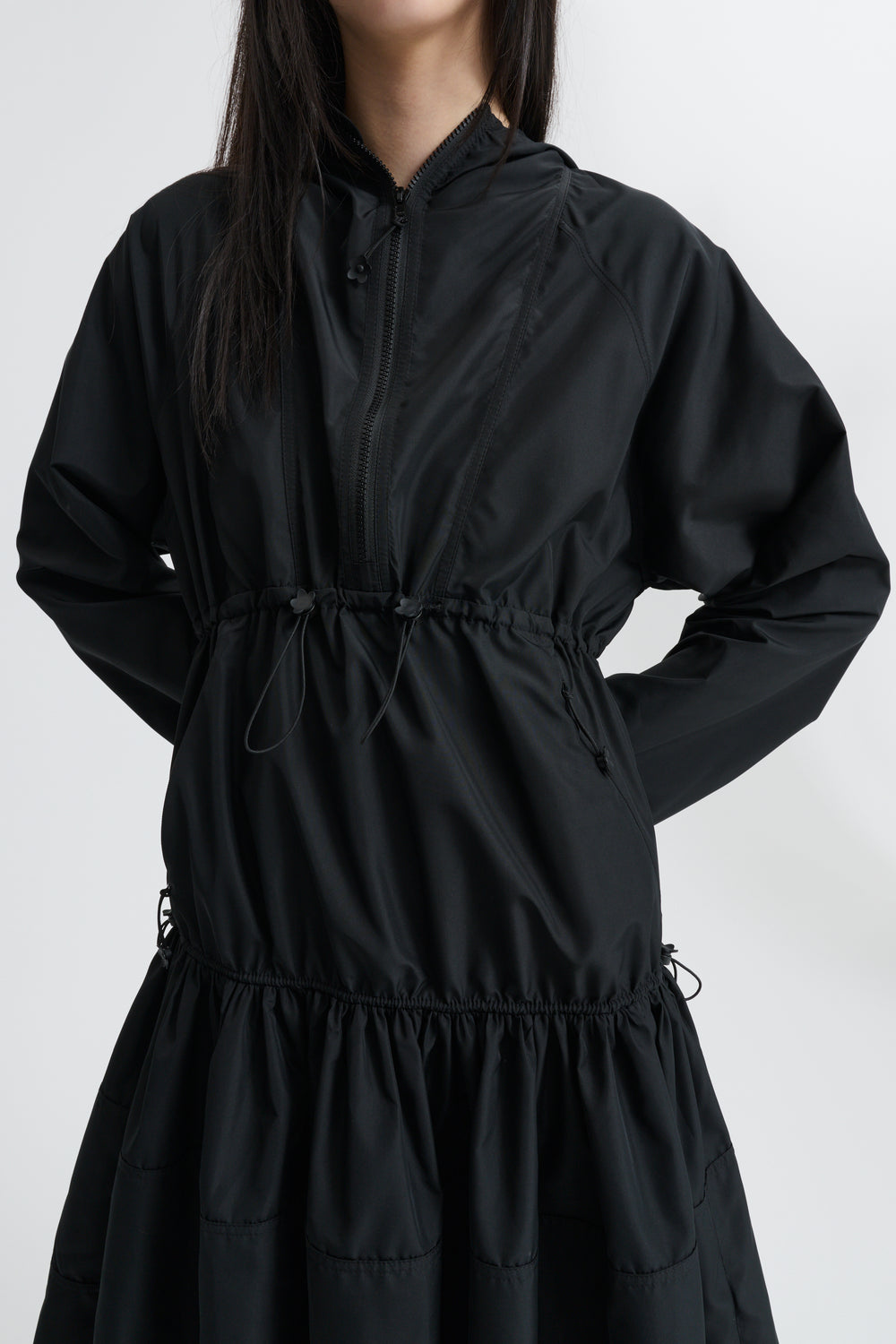 CBDUELLA | DRESS RECYCLED FAILLE BLACK