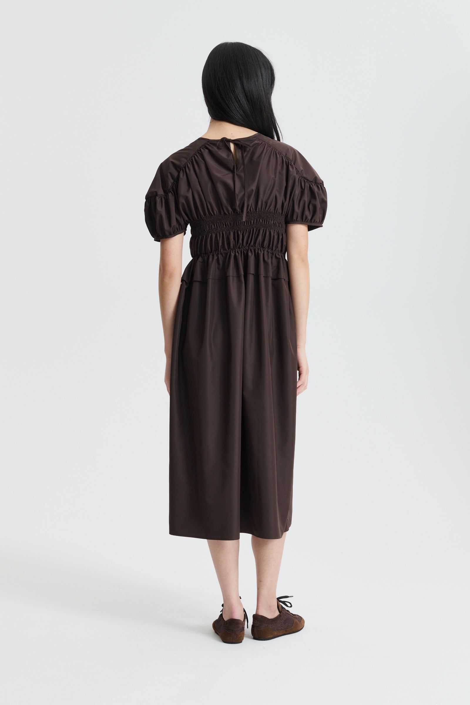 CBBETSY | DRESS RECYCLED FAILLE BROWN