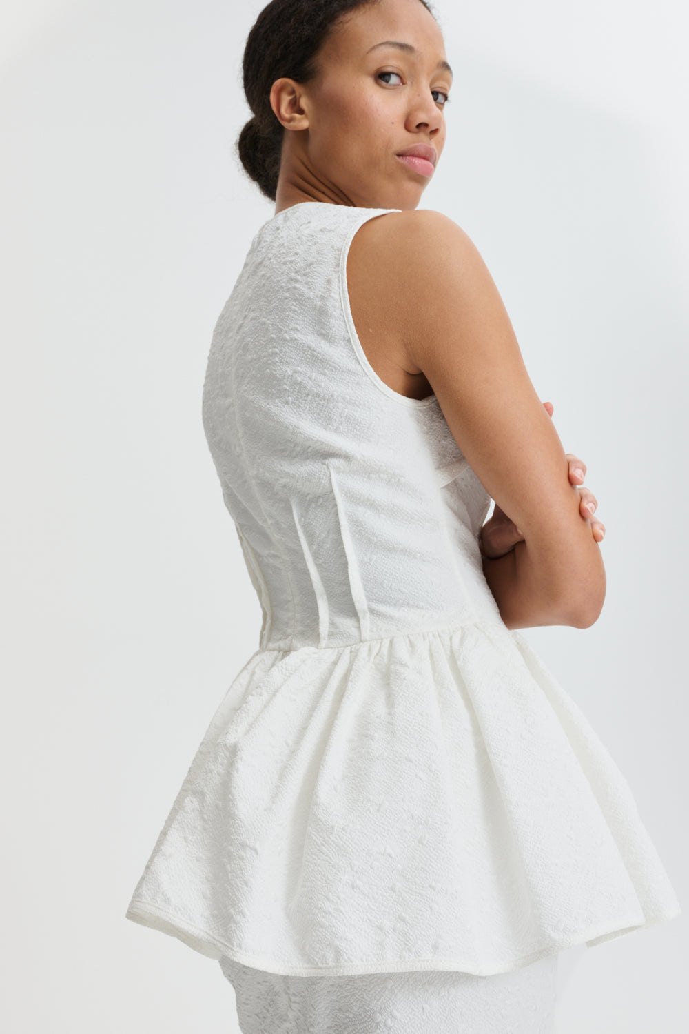 CBDAIMI | TOP EIRA MATELASSÉ WHITE