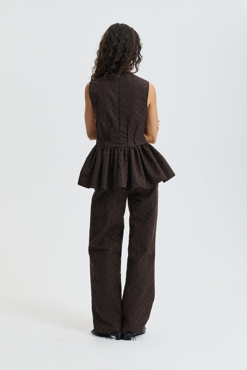 CBDAIMI | TOP IRIS JACQUARD BROWN