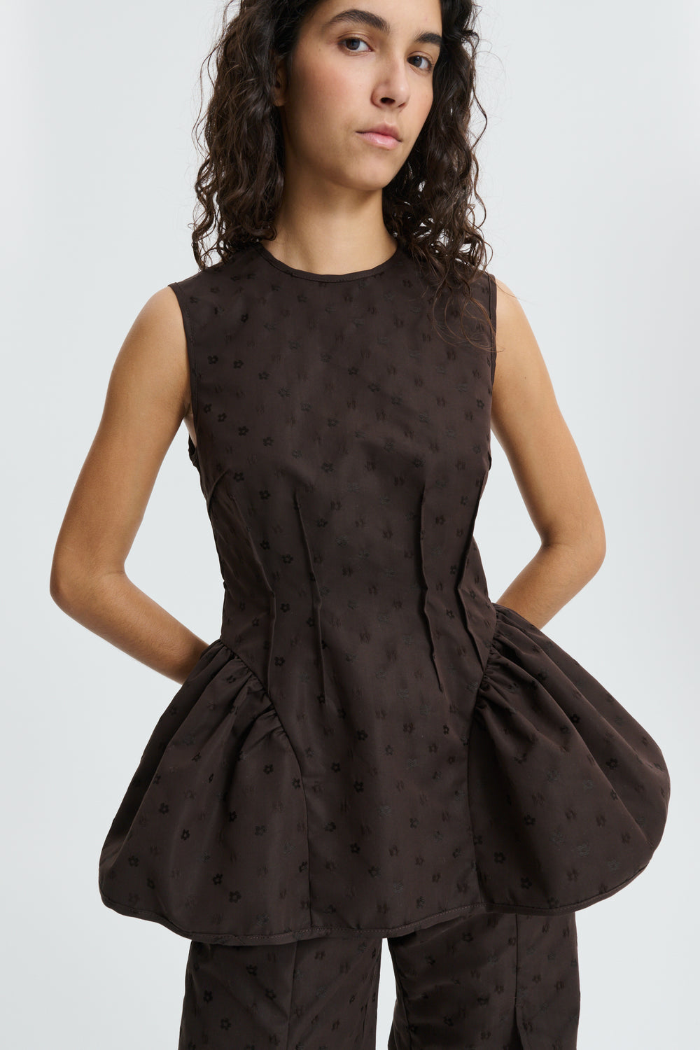 CBDAIMI | TOP IRIS JACQUARD BROWN