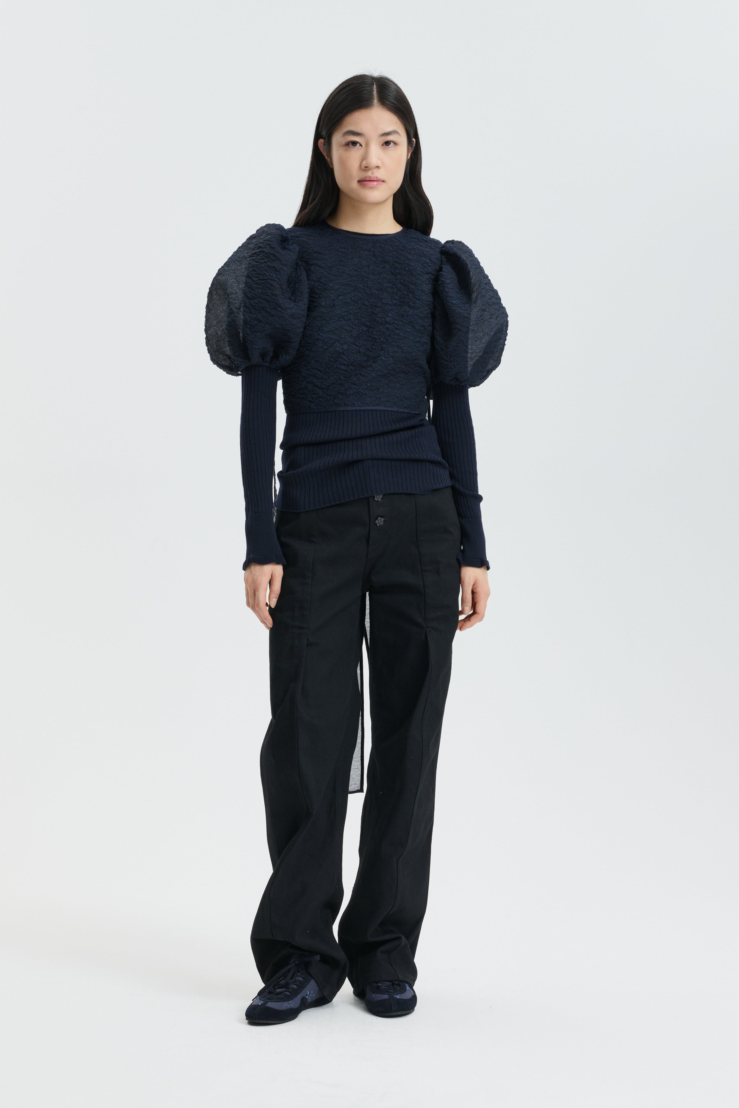 CBFARIS | TOP BRODIA MATELASSÉ NAVY