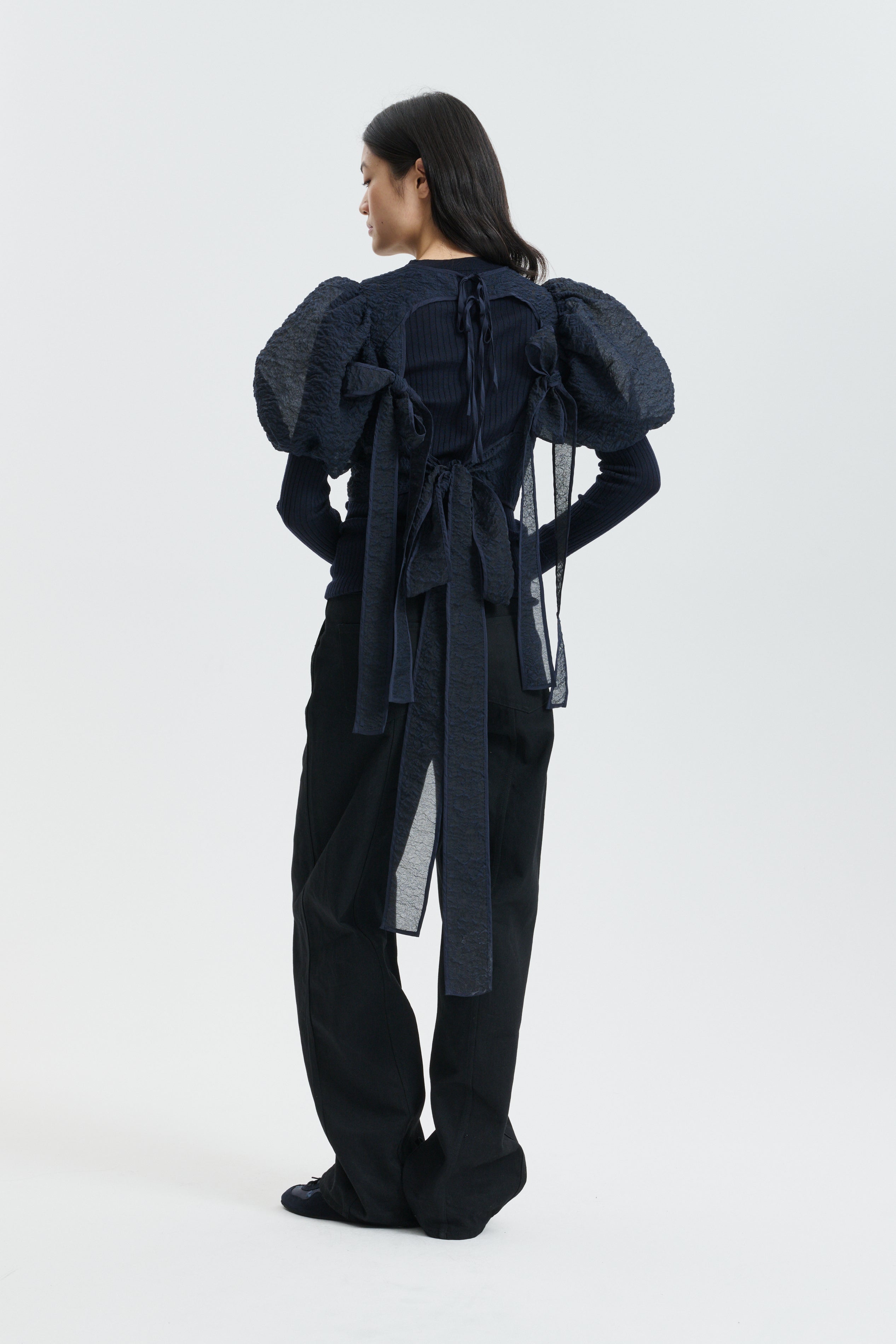 CBFARIS | TOP BRODIA MATELASSÉ NAVY