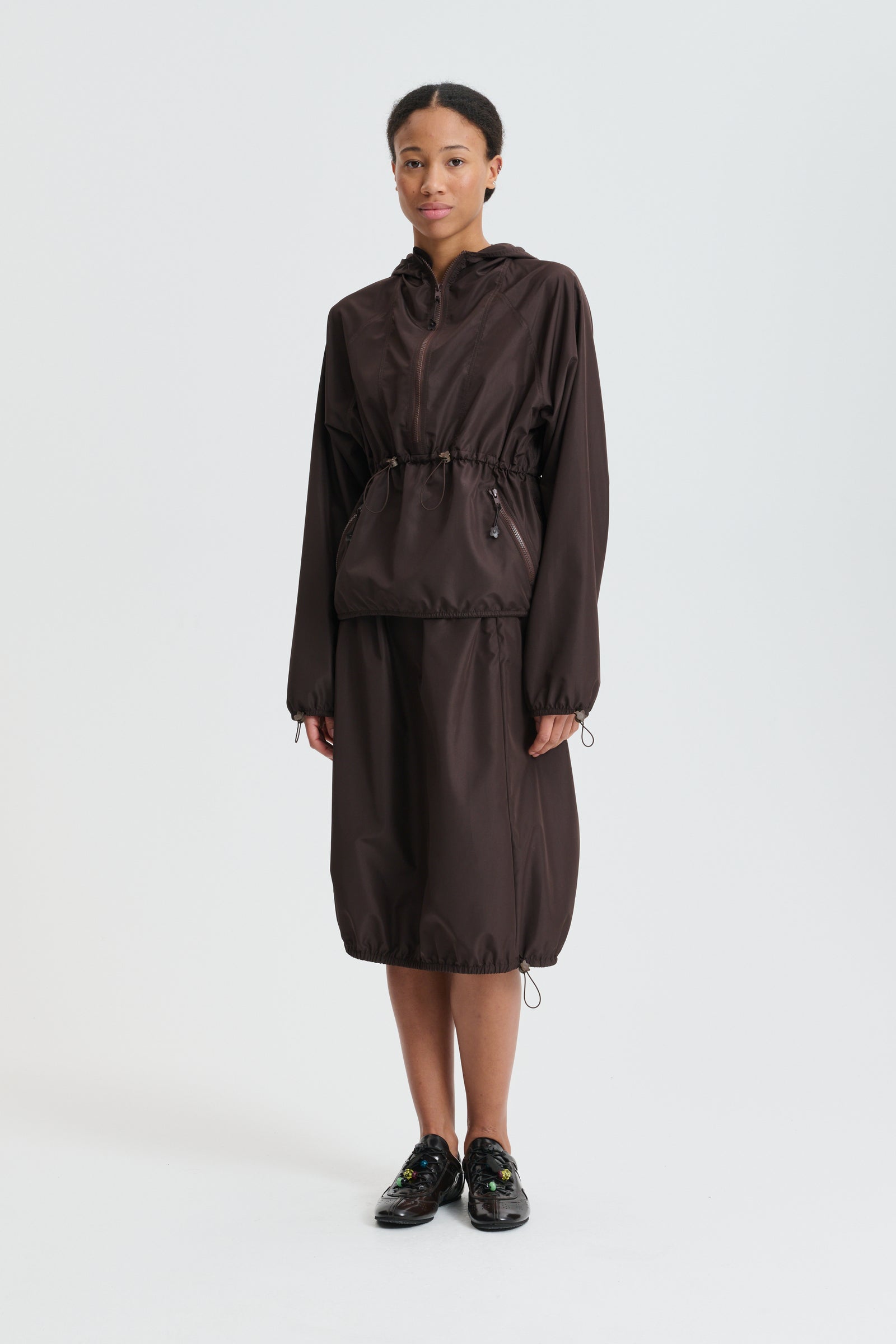CBFREJ | HOODIE RECYCLED FAILLE BROWN