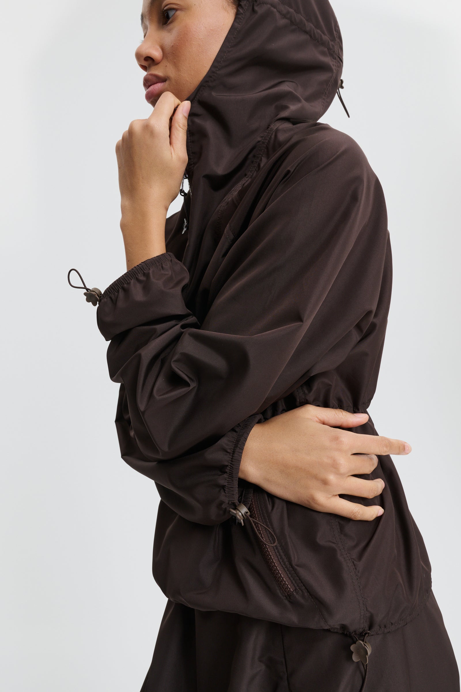 CBFREJ | HOODIE RECYCLED FAILLE BROWN