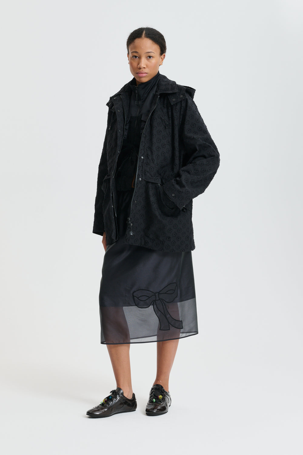 CBBRIA | SKIRT HYBRID ORGANZA BLACK