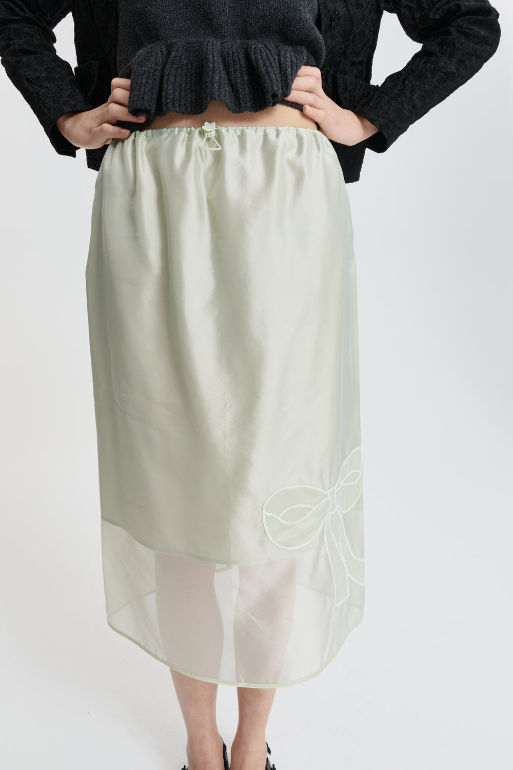 CBBRIA | SKIRT HYBRID ORGANZA PALE GREEN