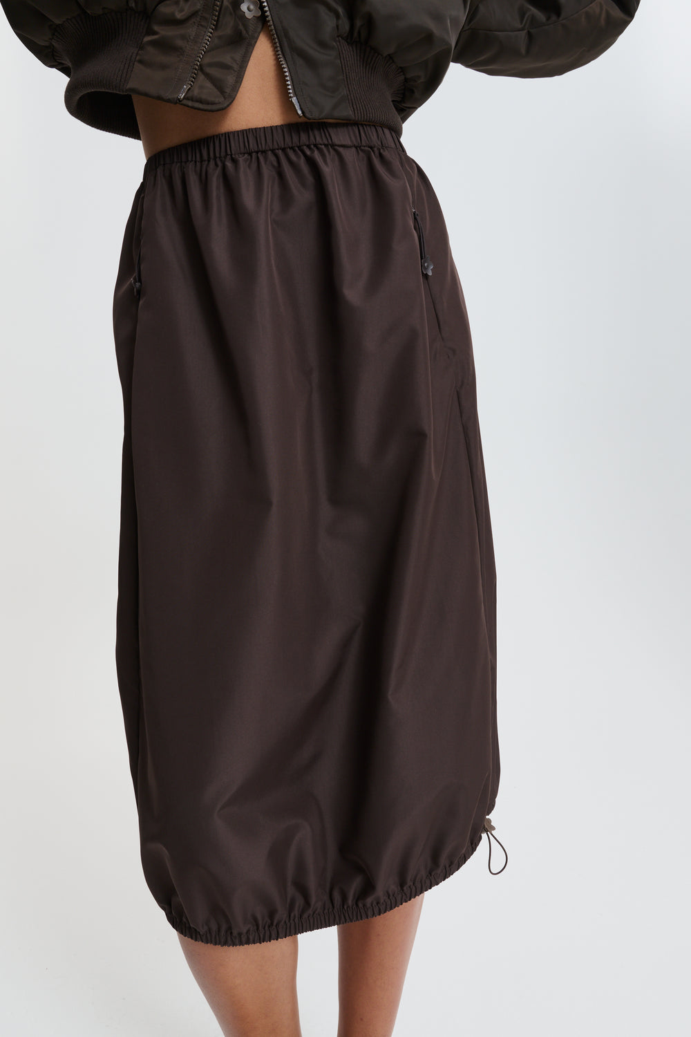 CBFIE | SKIRT RECYCLED FAILLE BROWN