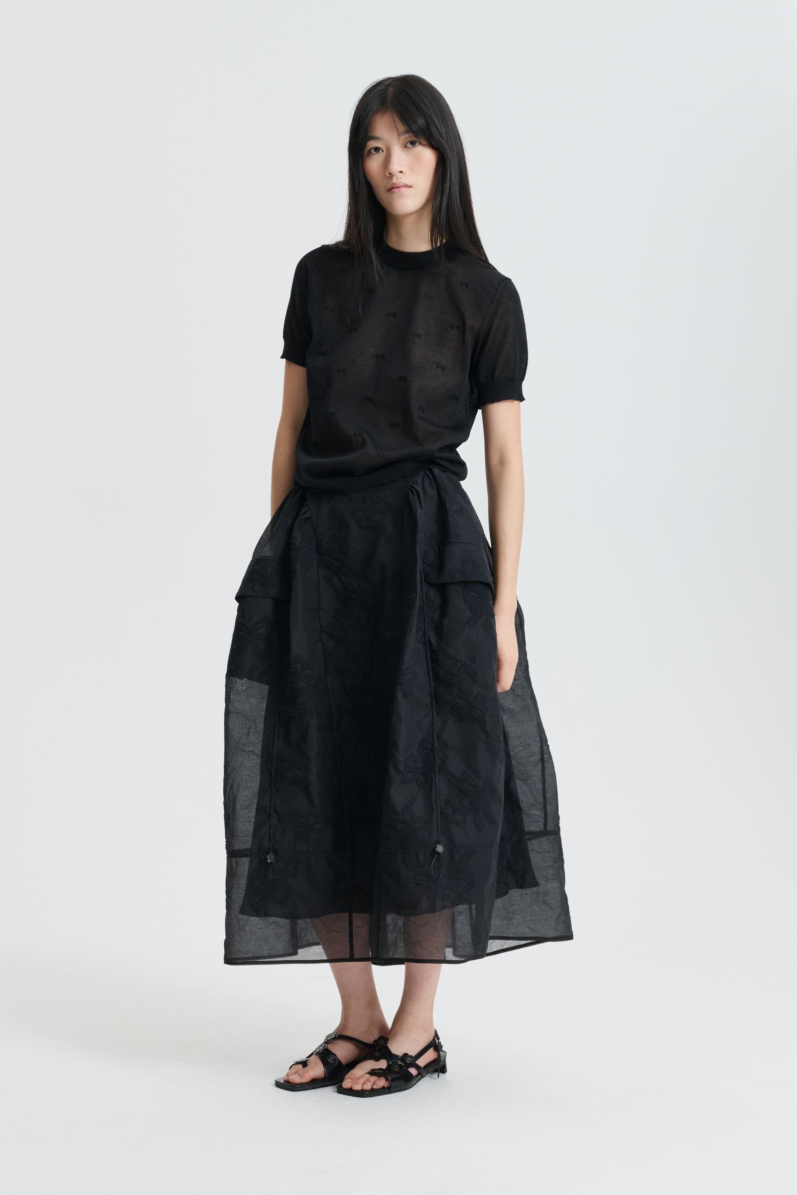 CBFUANA | SKIRT PAPILLON MATELASSÉ BLACK