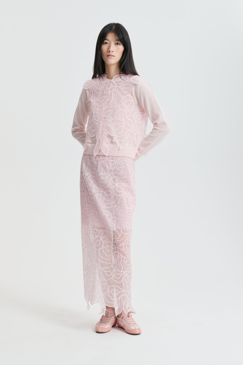 CBGUS | SKIRT BOW EMBROIDERY BLUSH PINK