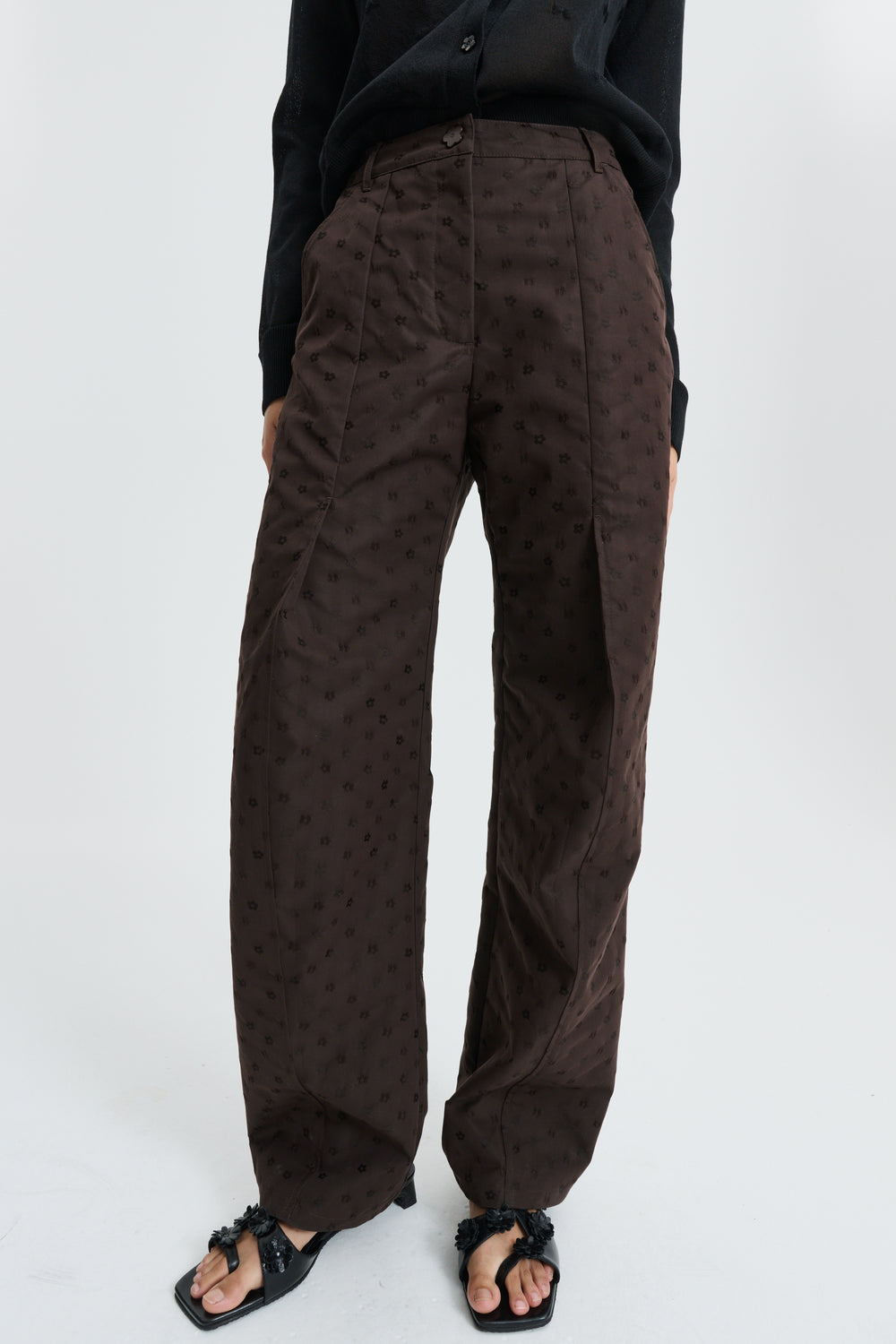 CBDARMELA | TROUSERS IRIS JACQUARD BROWN