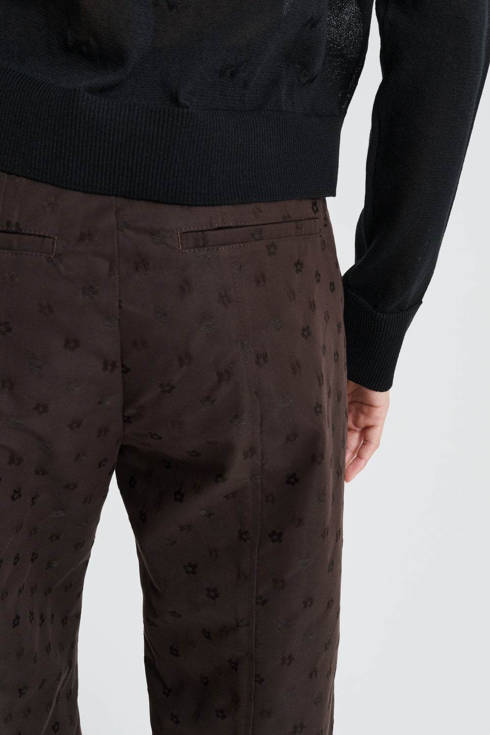 CBDARMELA | TROUSERS IRIS JACQUARD BROWN