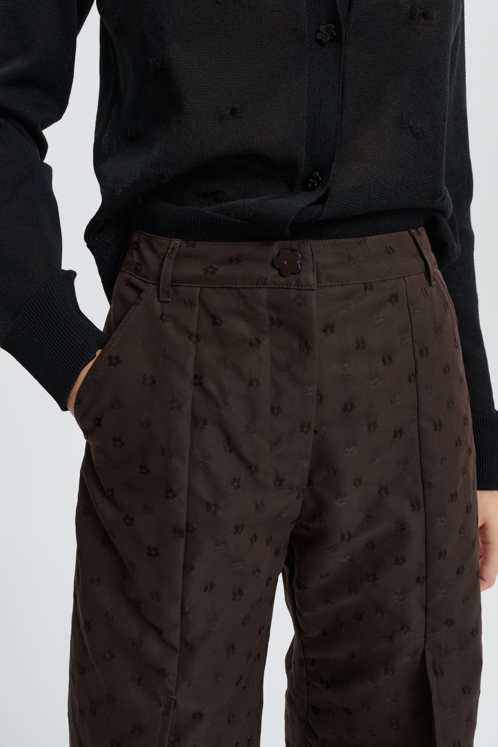CBDARMELA | TROUSERS IRIS JACQUARD BROWN