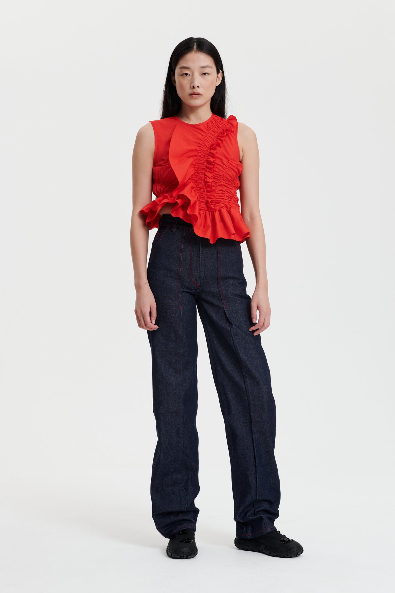 Geo Top Poppy Red