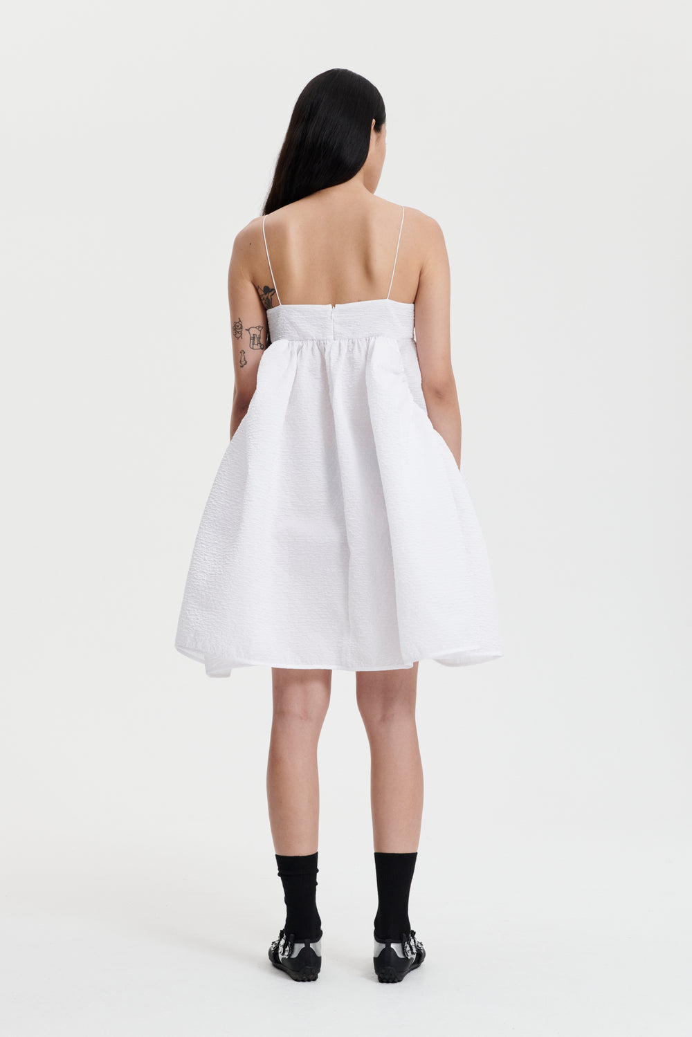 LISBETH | DRESS STRIA MATELASSE WHITE
