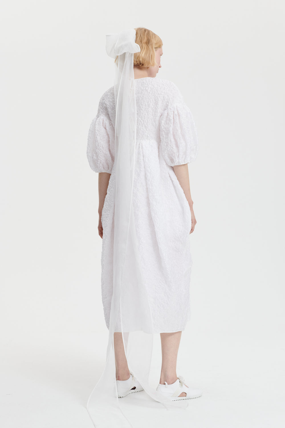 JEANNE | DRESS GRASMERE MATELASSE WHITE BRIDAL