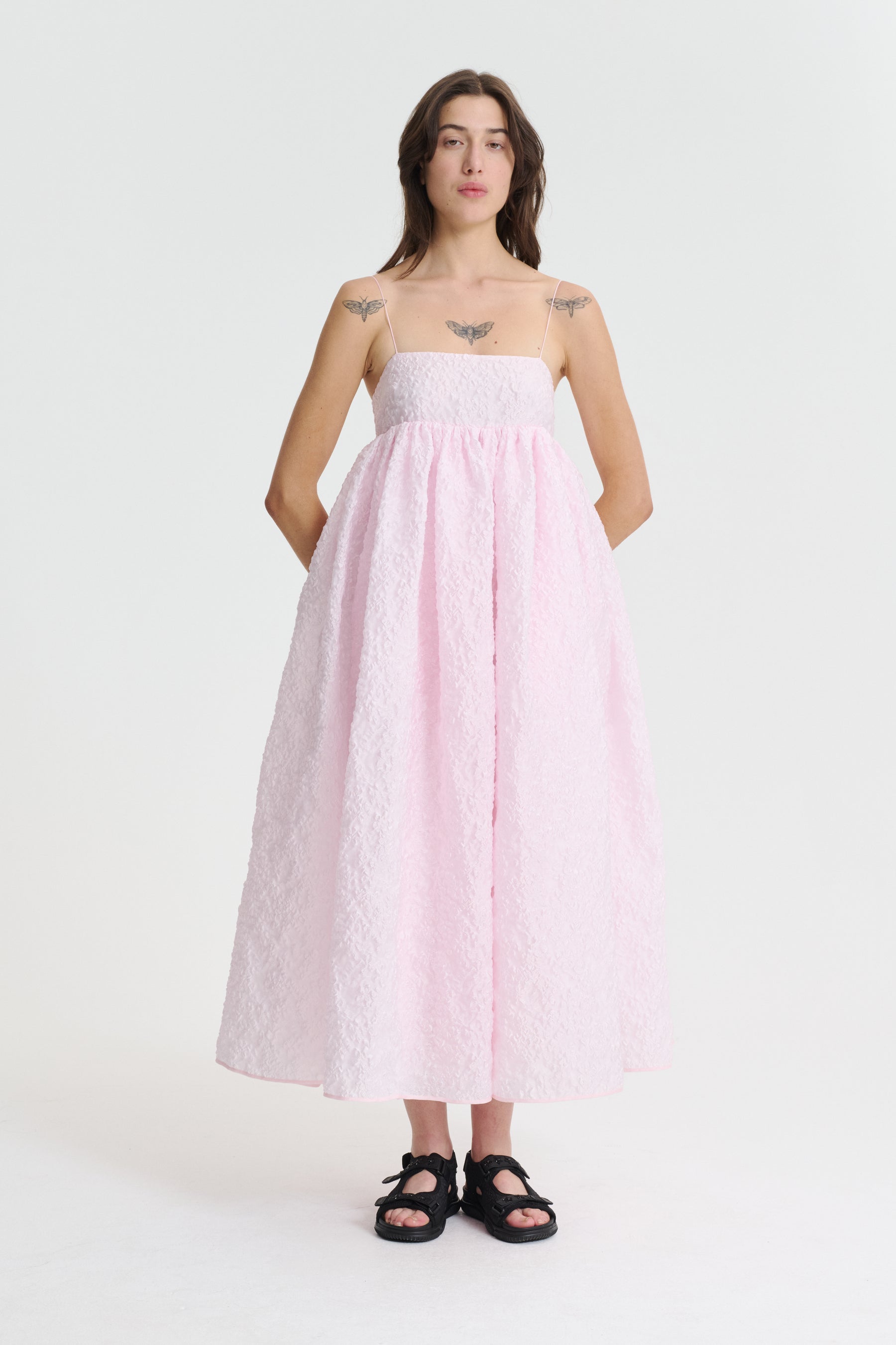 BETH | DRESS GRASMERE MATELASSÉ ROSEWATER