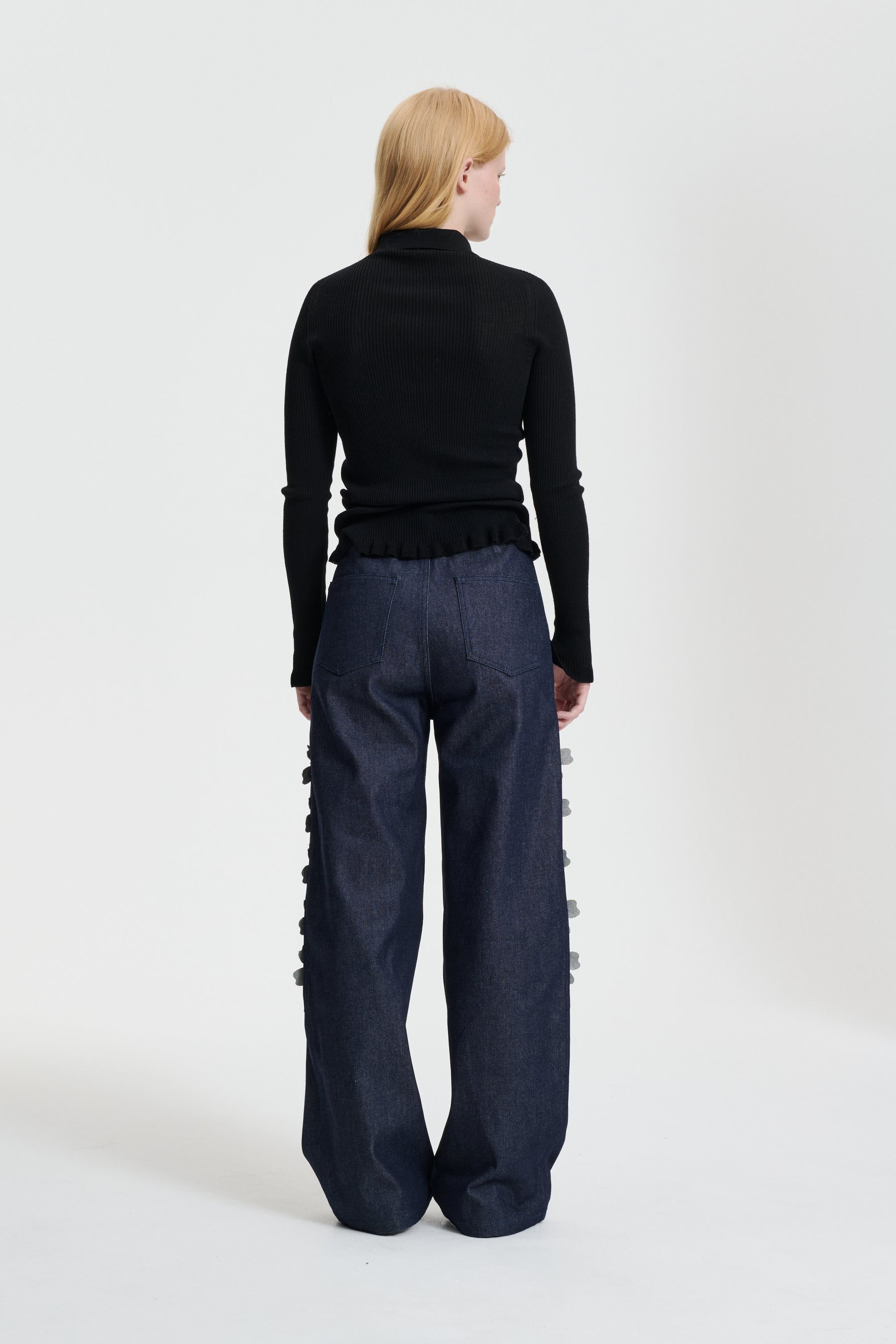 ★CECILIE BAHNSEN★ バージニアトラウザーズ デニム VIRGINIA | TROUSERS VINCA APPLIQU… DENIM INDIGO