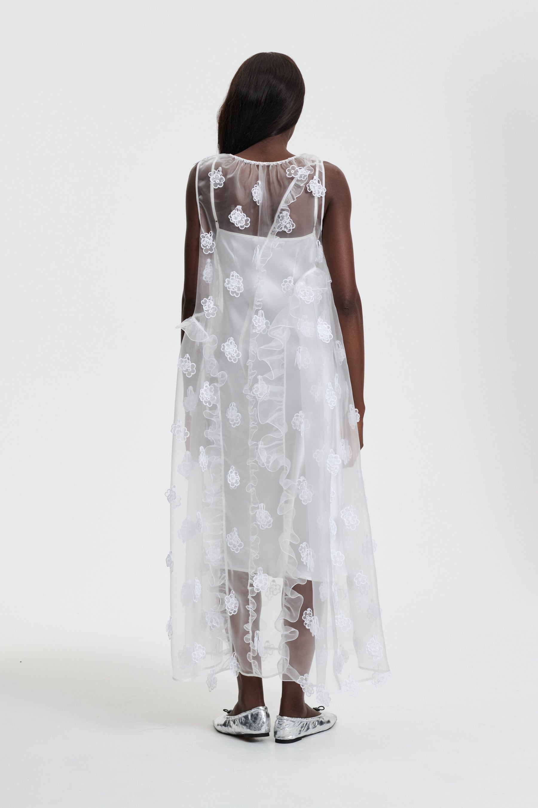 【Cecilie Bahnsen】PANDORA DRESS PANDORA | DRESS PLEATED ORGANZA WHITE