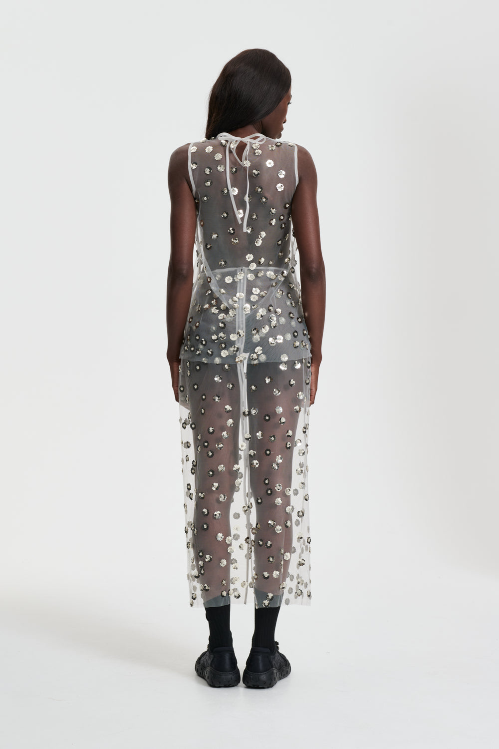 GUS | SKIRT SEQUIN BLOSSOM TULLE CLEAR