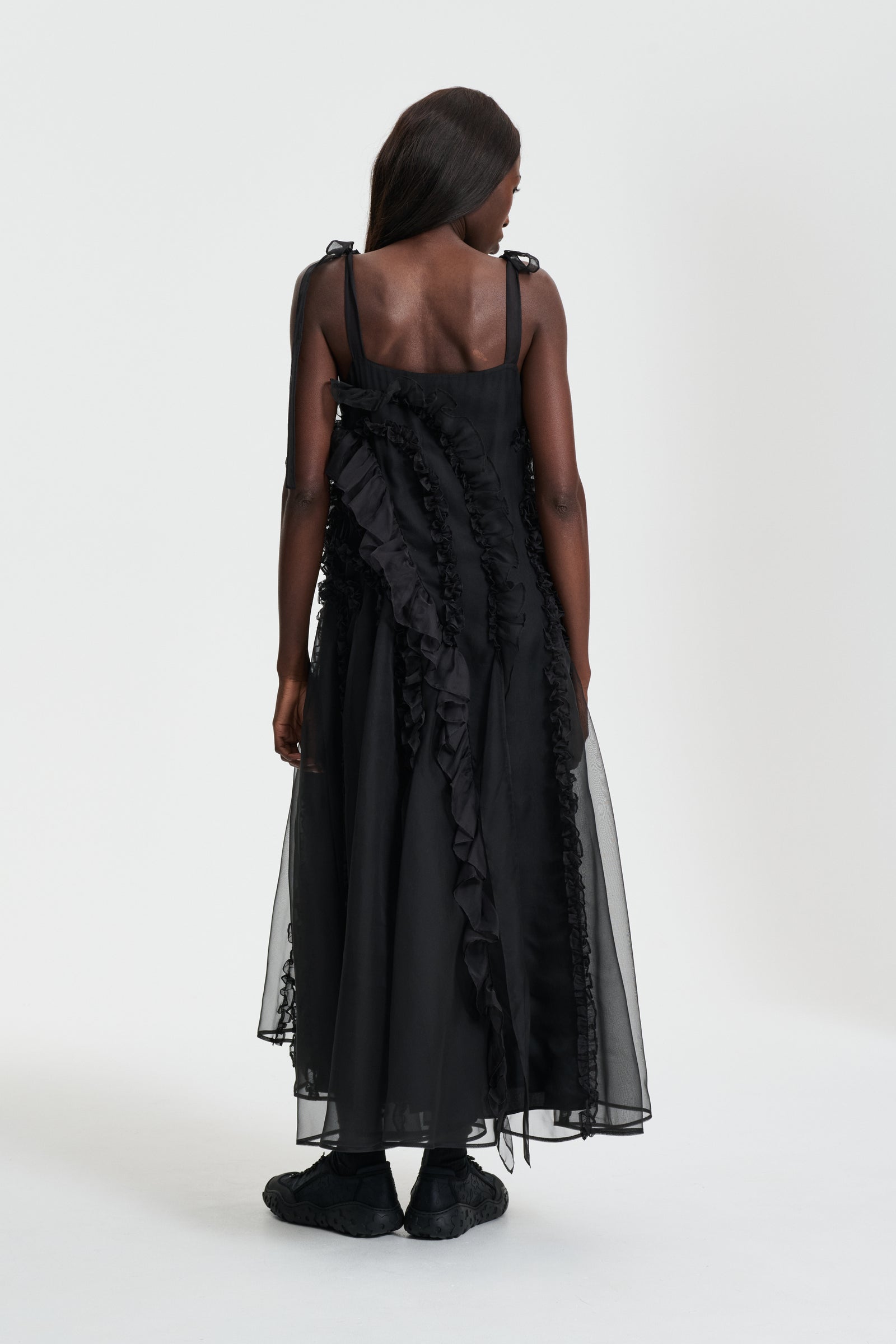 OTIS | DRESS SATIN ORGANZA BLACK