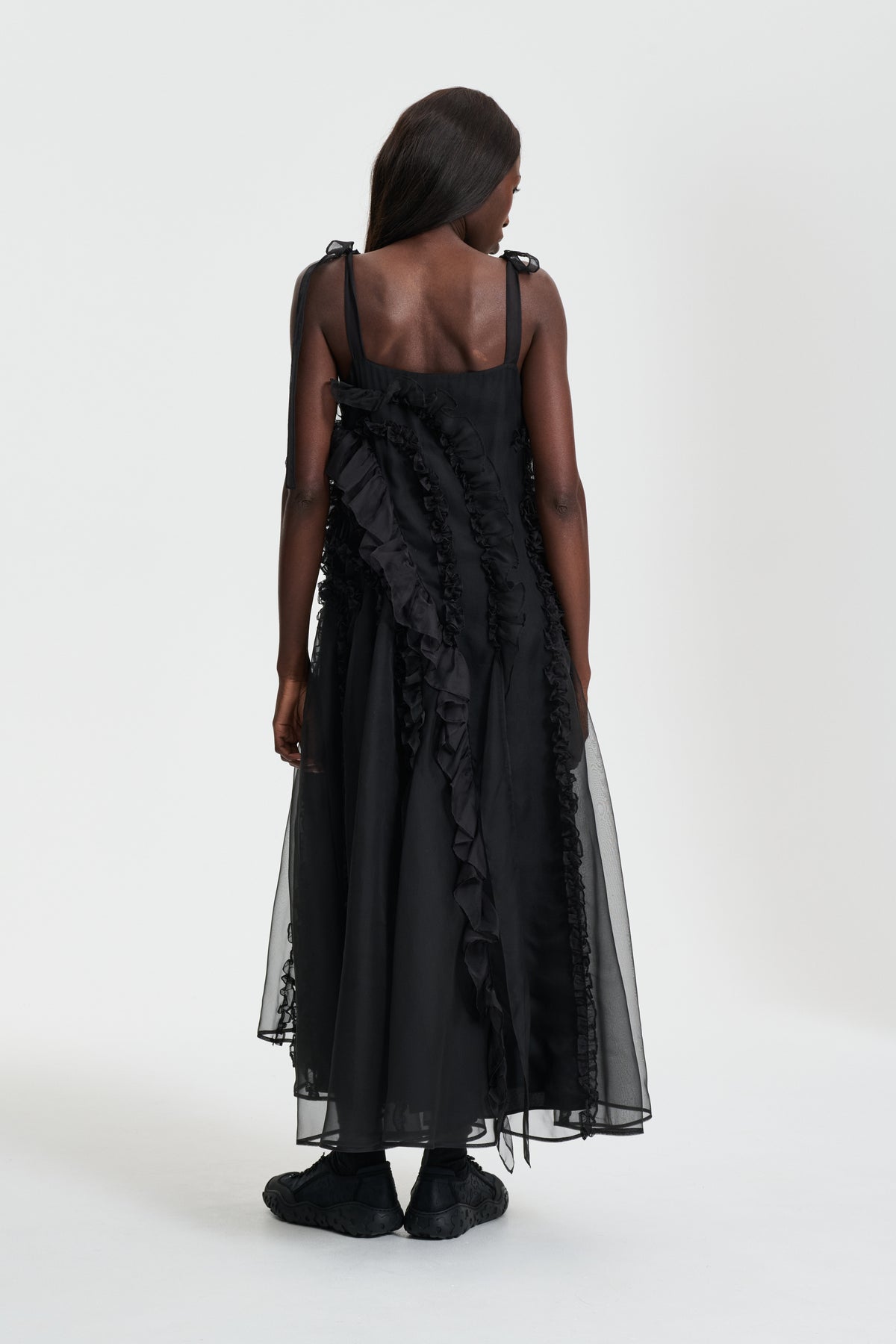 black silk organza dress KAAREM - Grain Organza Silk Organza Dress