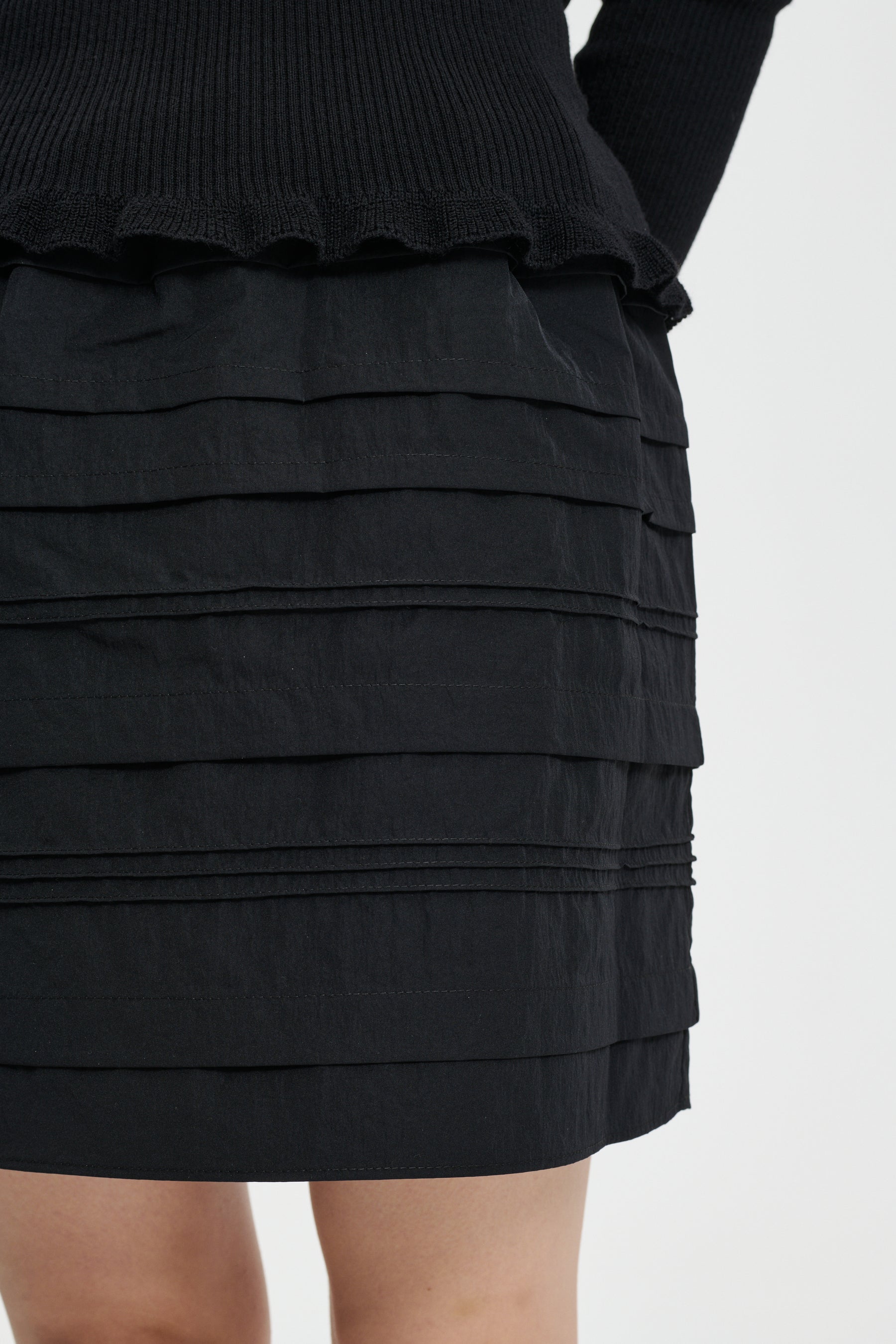 Cecilie Bahnsen Black Skirt FW24 Ocie Skirt Recycled Taffeta Black UK8 Available in Other Sizes