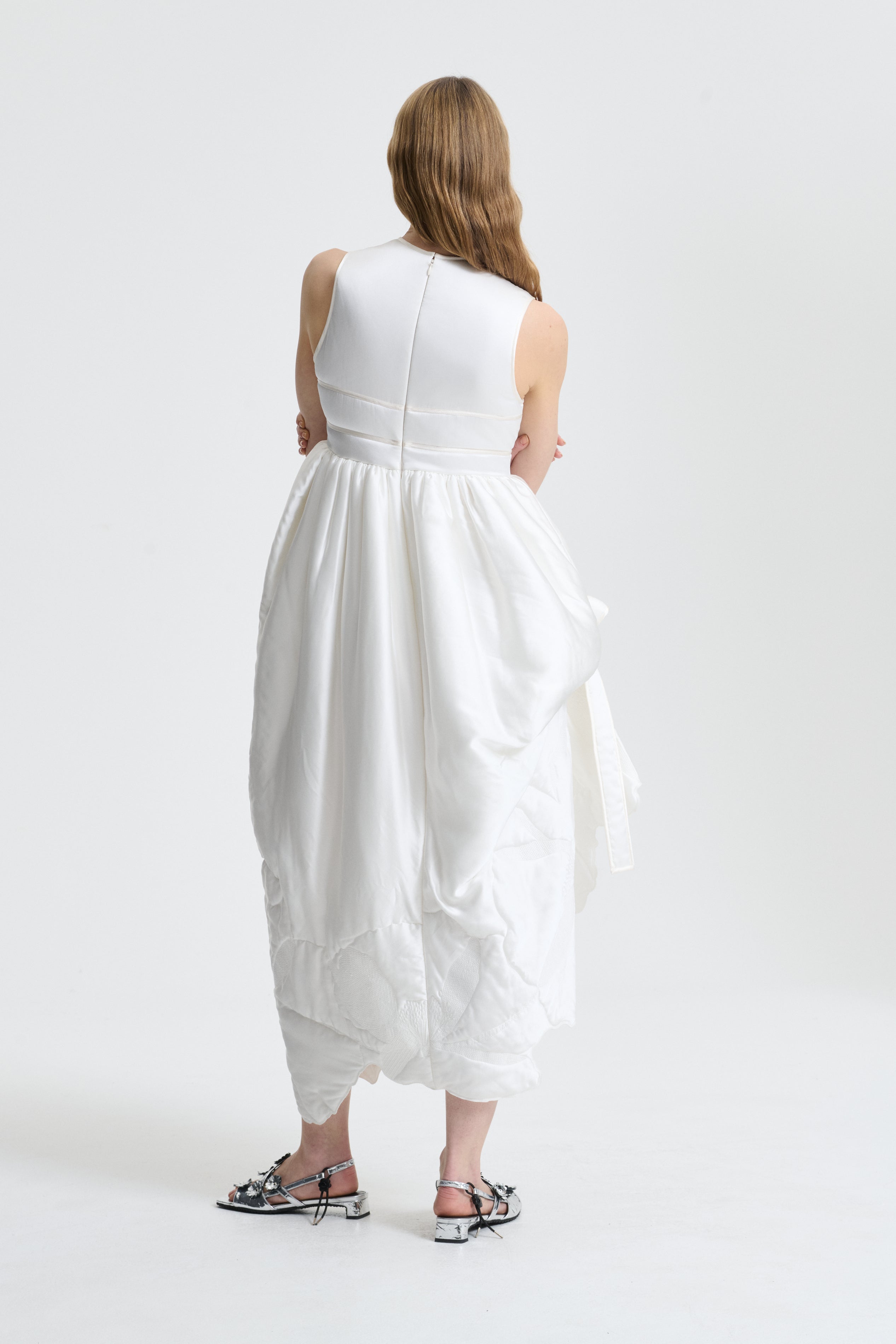 DORTHE | DRESS POPPY QUILTED SILK WHITE BRIDAL – Cecilie Bahnsen