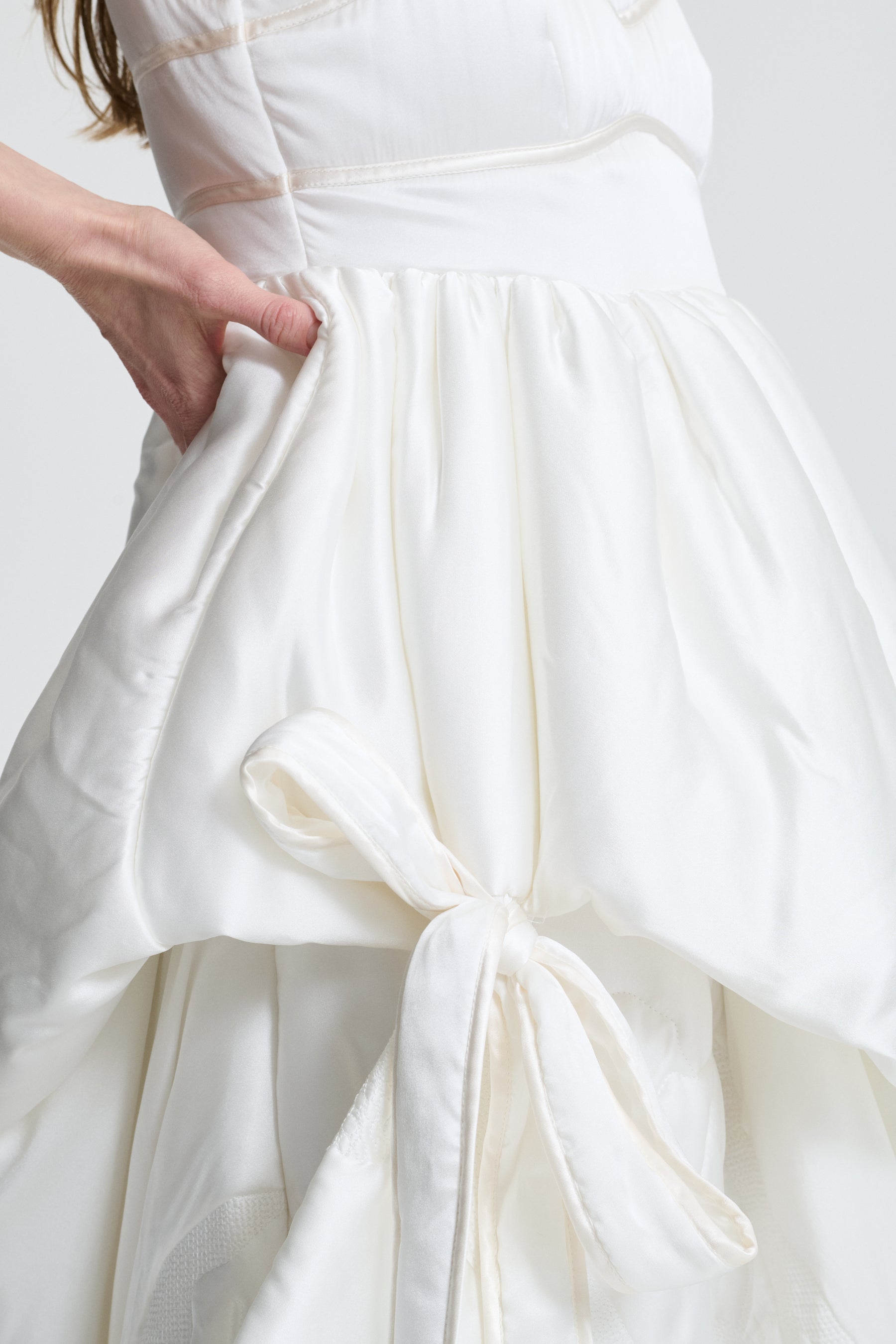 DORTHE | DRESS POPPY QUILTED SILK WHITE BRIDAL