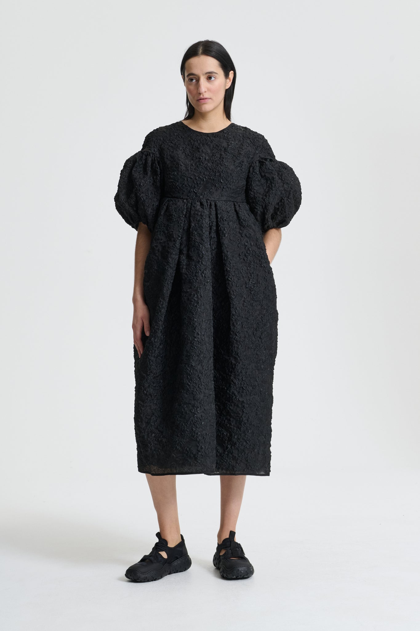 JEANNE | DRESS GRASMERE MATELASS… BLACK