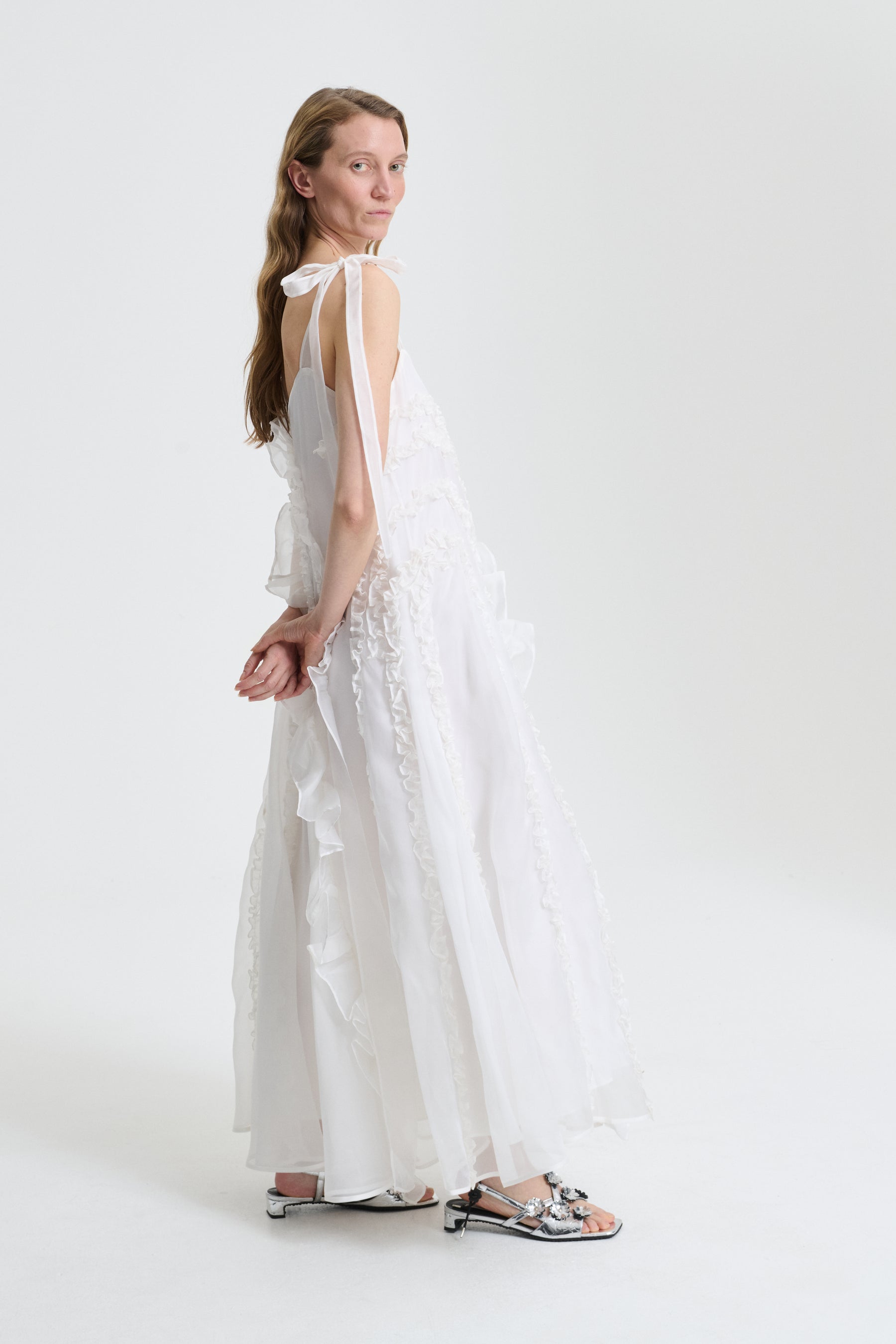 OTIS | DRESS SATIN ORGANZA WHITE