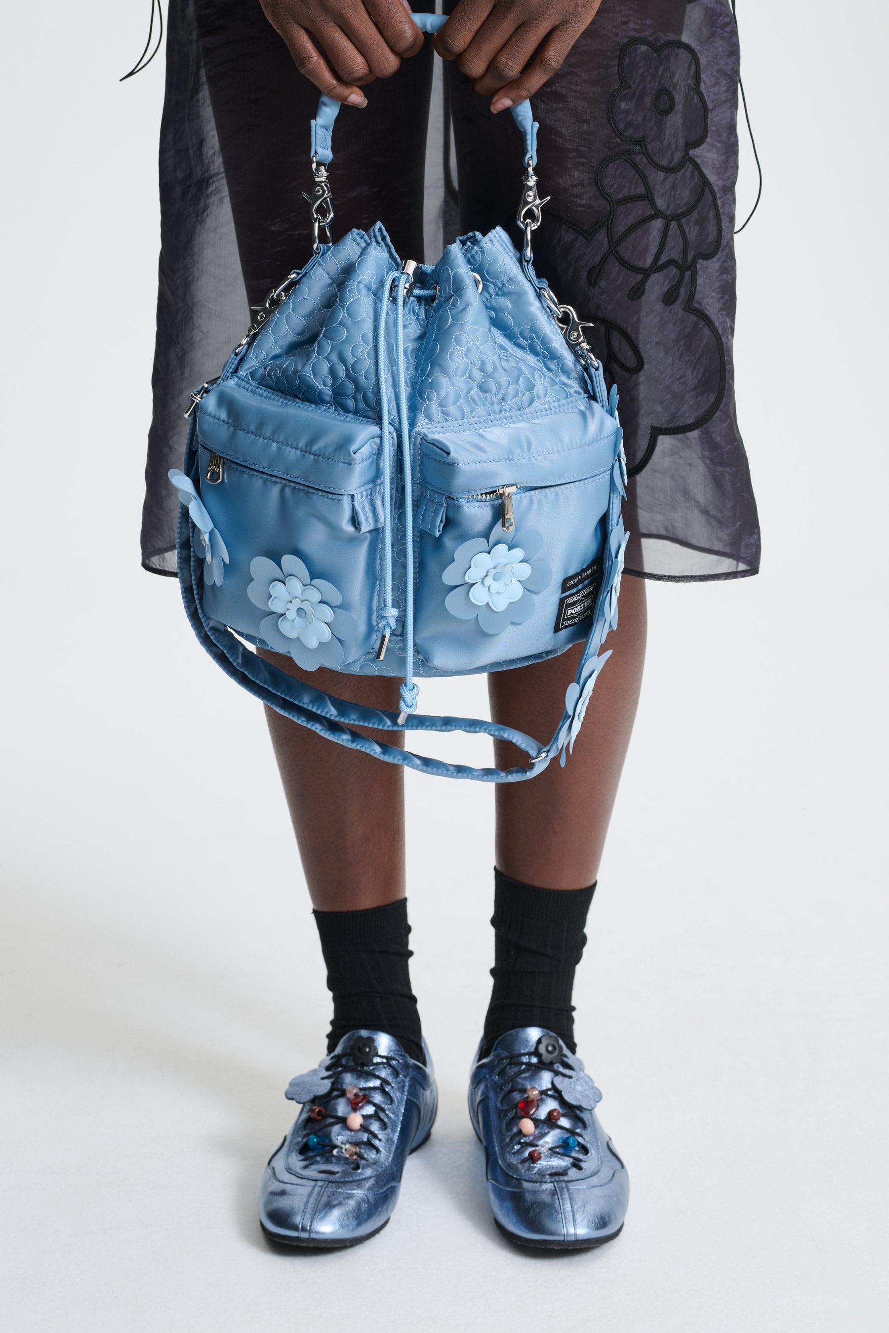 バッグ PORTER x CECILIE BAHNSEN 2Way Tool Bag CECILIE BAHNSEN X PORTER 2WAY TOOL | BAG LIGHT BLUE