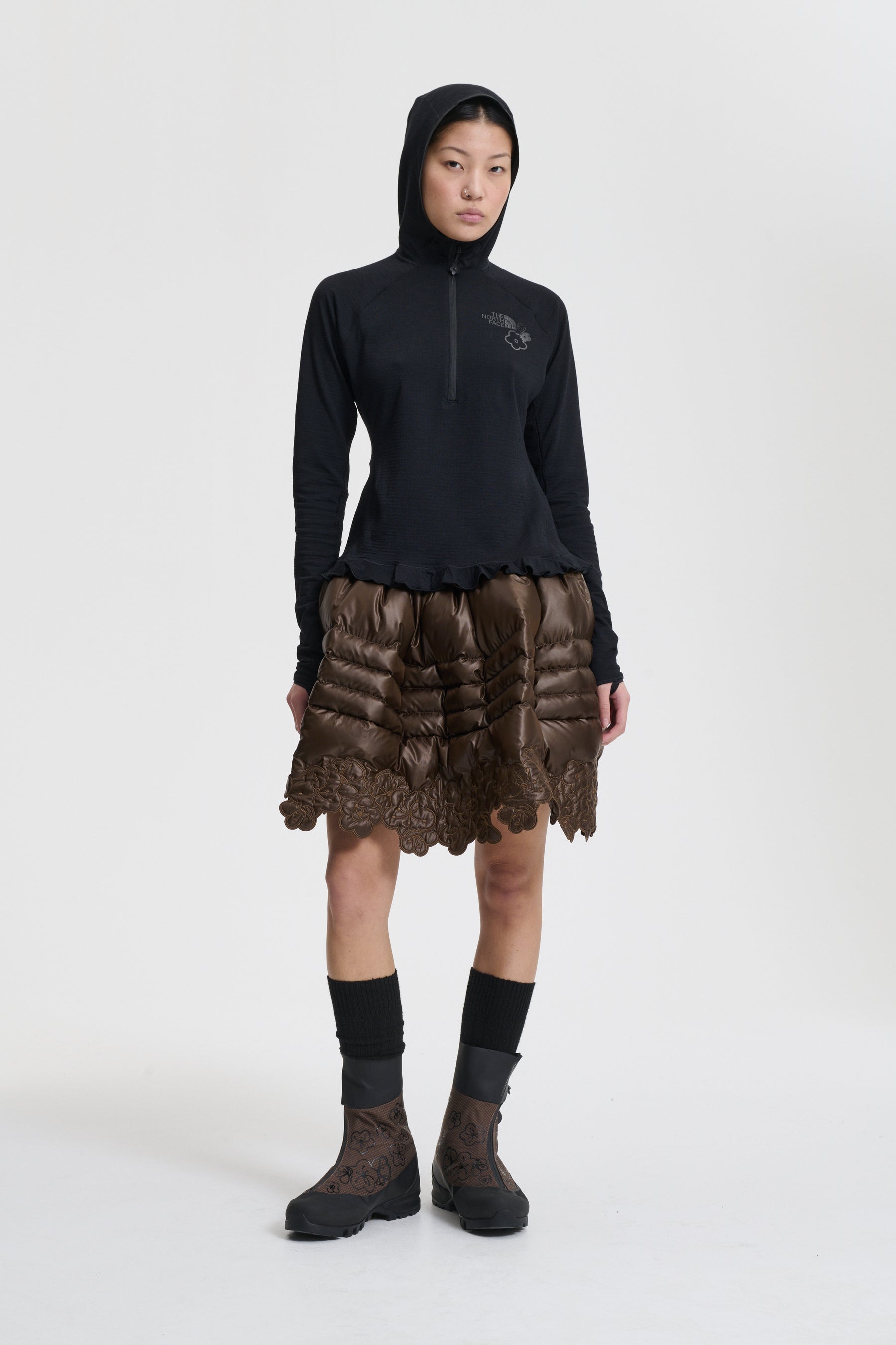 THE NORTH FACE X CECILIE BAHNSEN SYMONE DOTKNIT TOP | BLACK