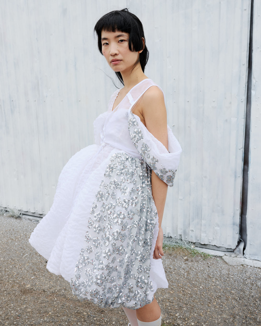 SNOW | DRESS NIMBUS MATLASSE WHITE - LOOK 10