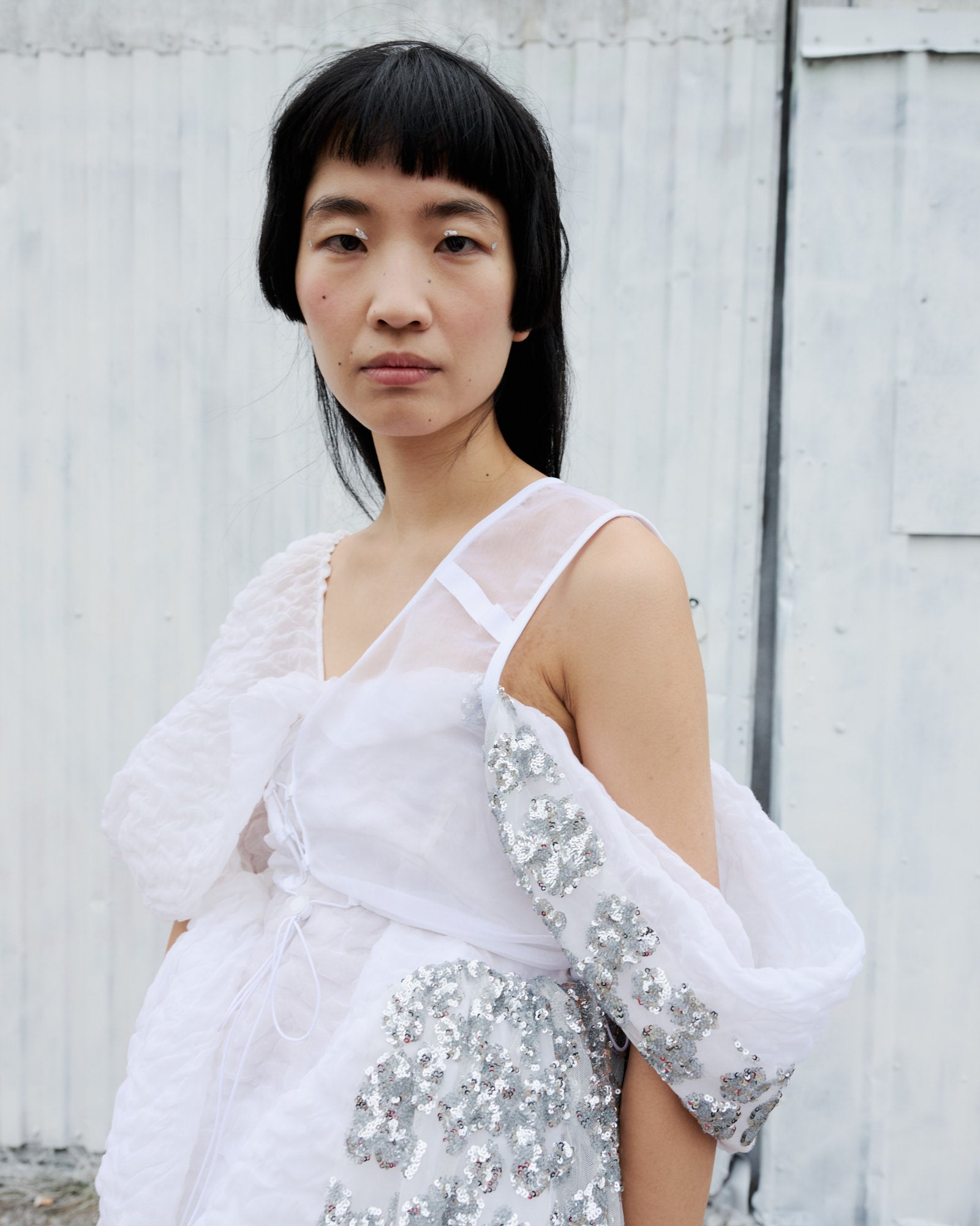 Cecilie Bahnsen/セシリーバンセン◆UK10TILDE DRESS SNOW | DRESS NIMBUS MATLASSE WHITE - LOOK 10 – Cecilie Bahnsen