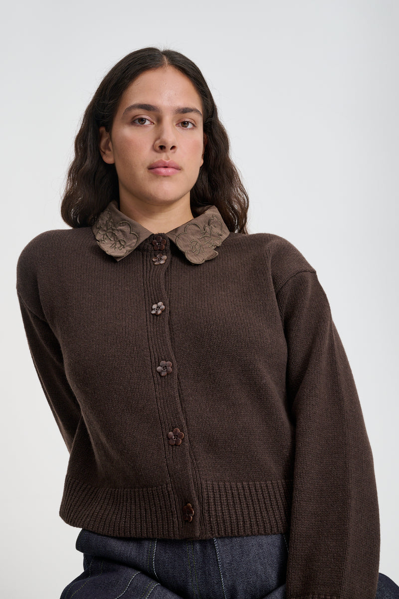 BIBI | CARDIGAN RECYCLED CASHMERE BROWN