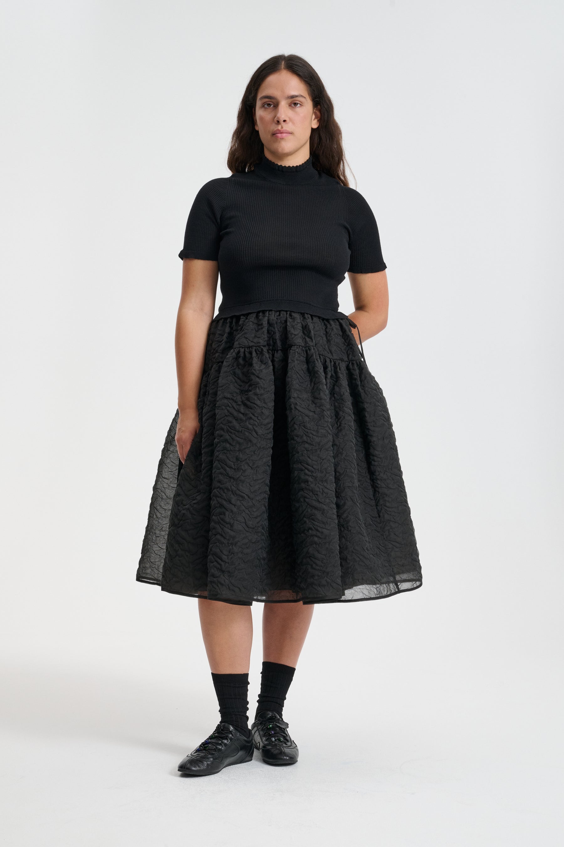 【Cecilie Bahnsen】ROSIE SKIRT ROSIE | SKIRT NIMBUS MATELASSE BLACK