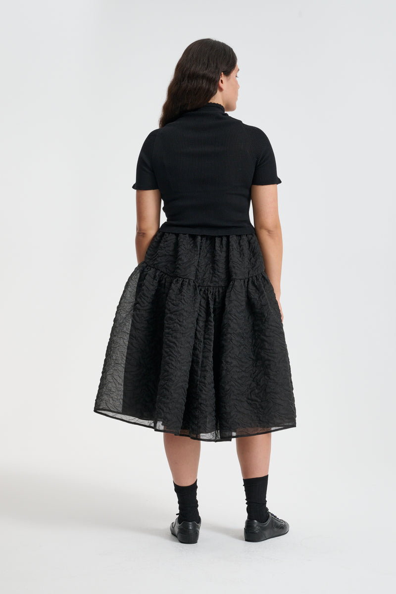 【Cecilie Bahnsen】ROSIE SKIRT ROSIE | SKIRT NIMBUS MATELASSE BLACK