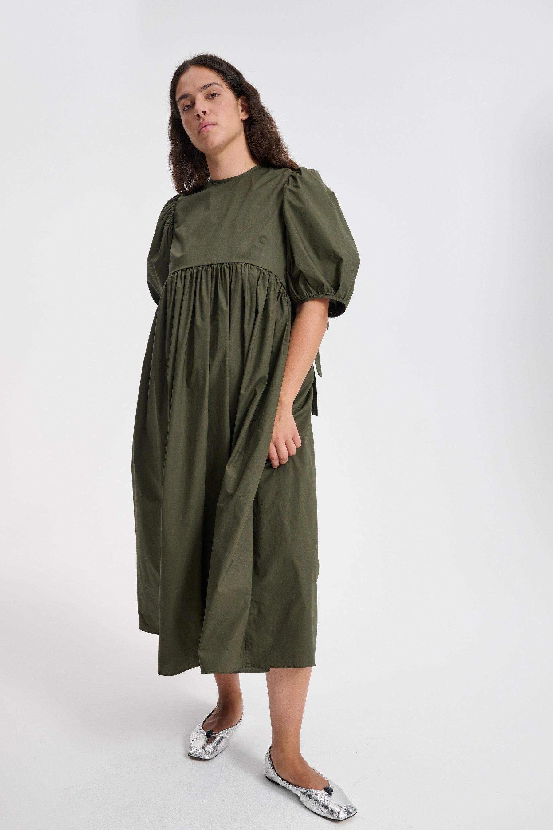 【関税&送料込】Cecilie Bahnsen Olive Green Polyester Blend Recycled Poly Matelassé Fabiola Skirt – La Garçonne