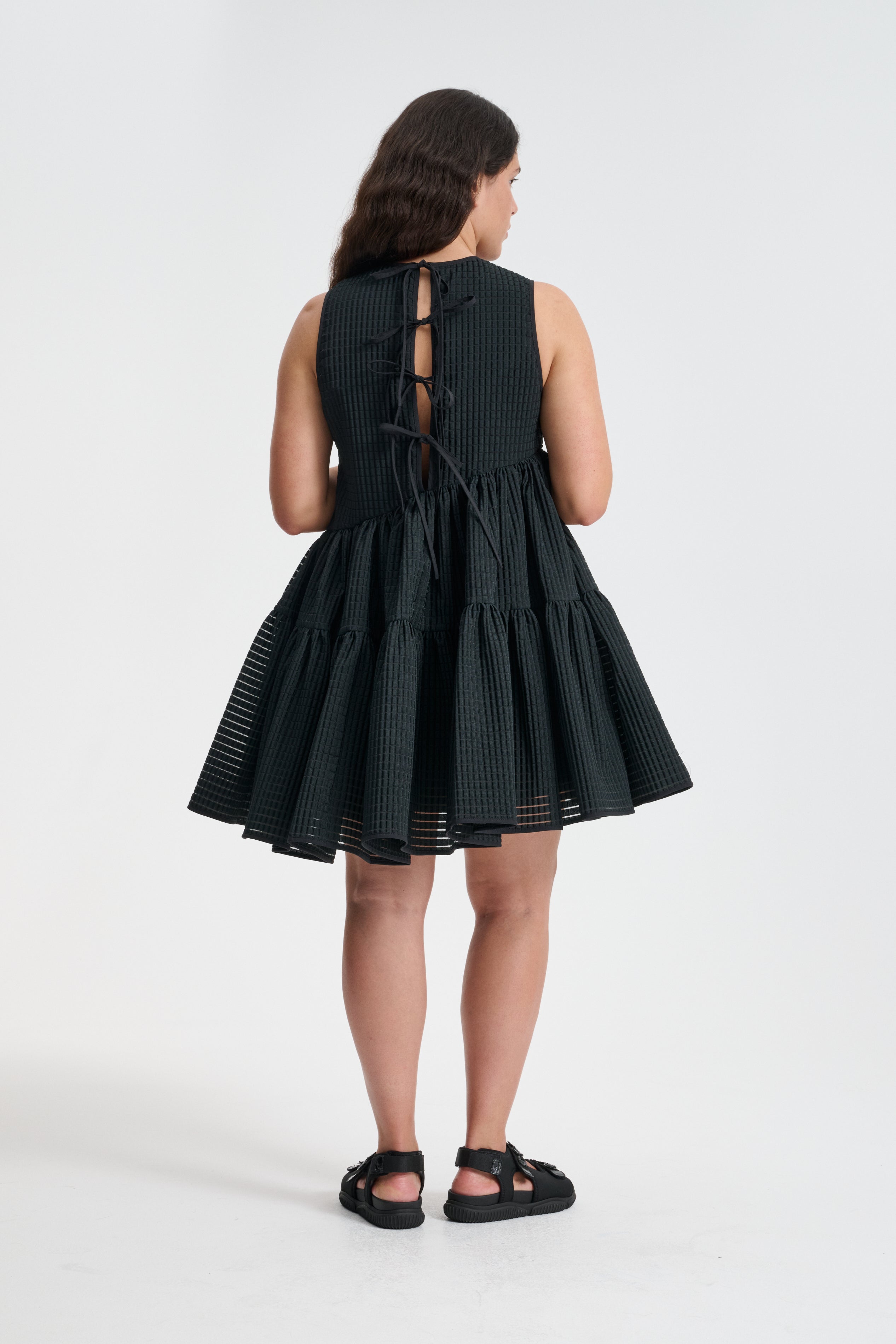 CECILIE BAHNSEN Abigail ティアードドレスワンピース　黒 ABIGAIL | DRESS MIKU JACQUARD BLACK – Cecilie Bahnsen