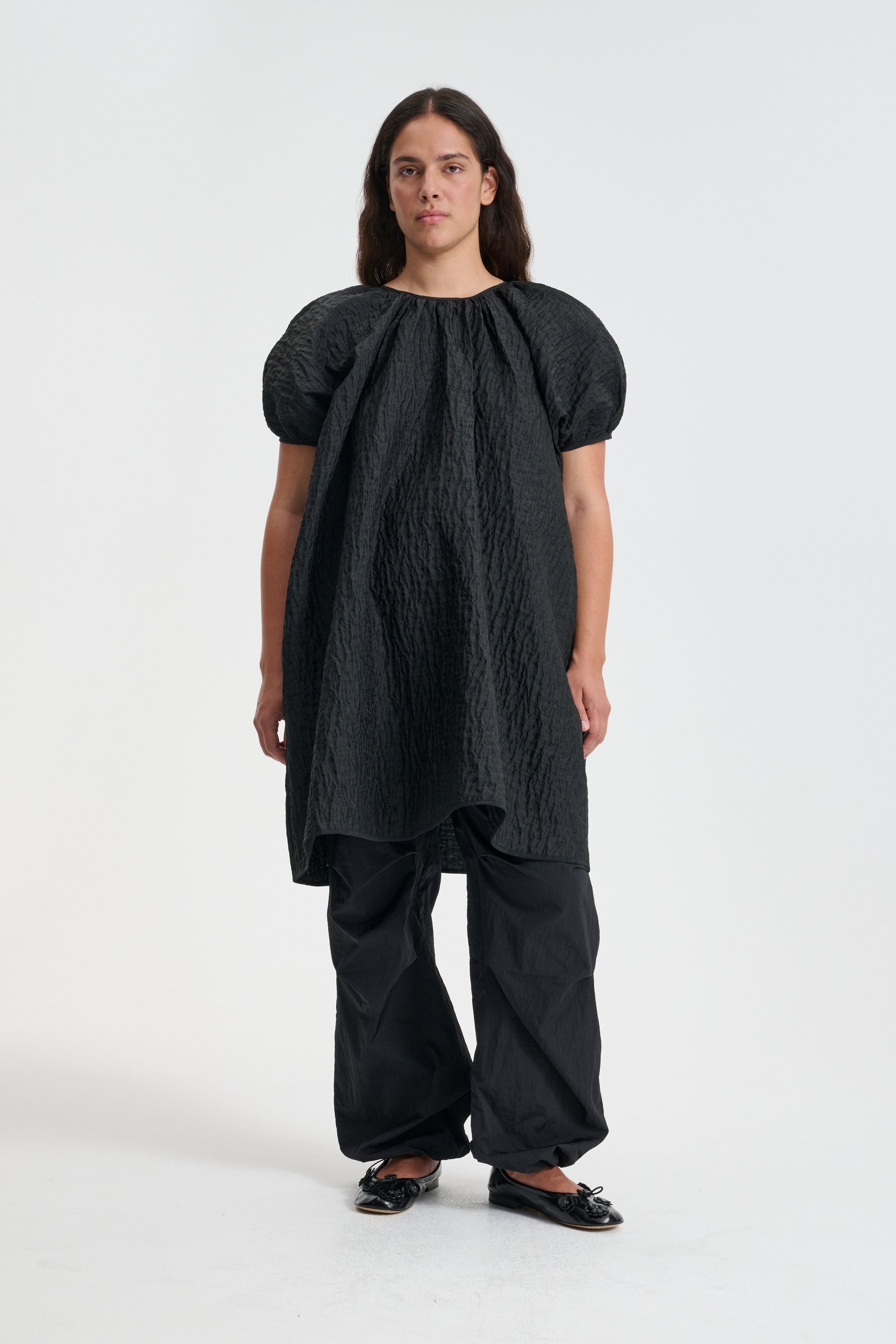 【Cecilie Bahnsen】BRENDA DRESS BRENDA | DRESS LOBELIA MATELASSÉ BLACK