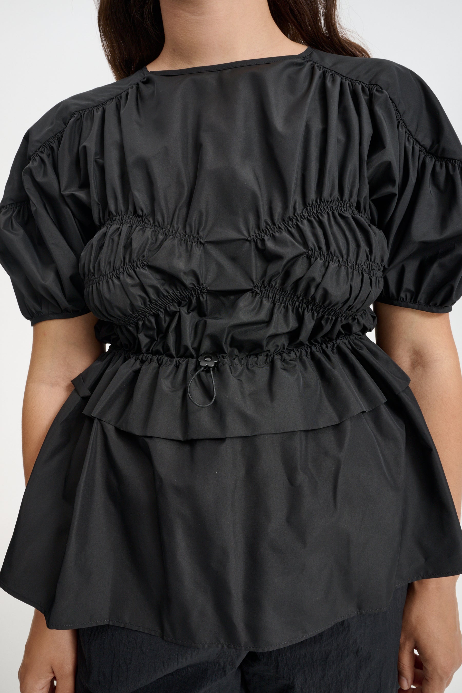 Tシャツ・カットソー CECILIE BAHNSEN Black tech fabric Brooklyn top Black tech fabric Brooklyn top – G&B