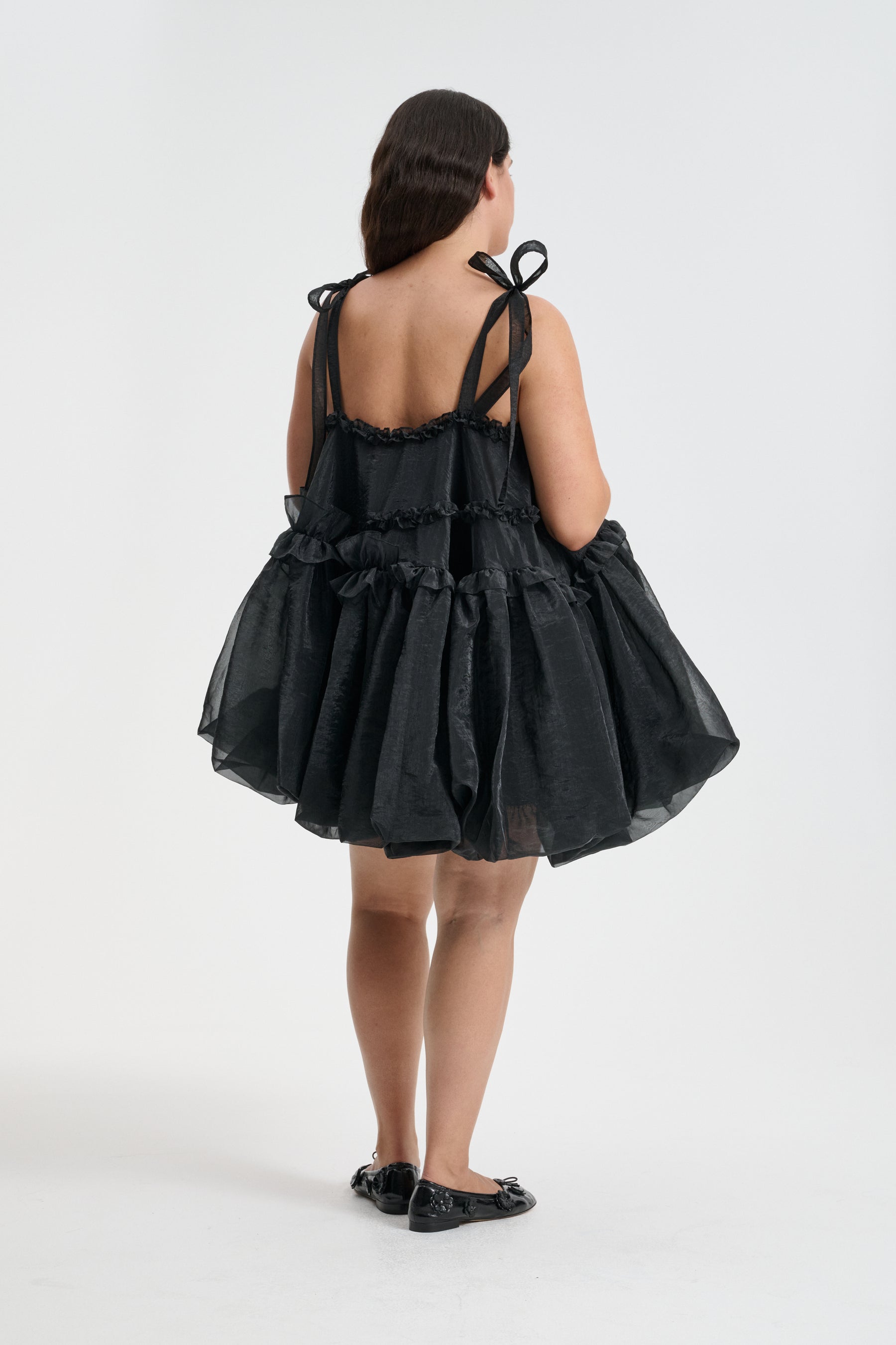 【Cecilie Bahnsen】CRISTINA DRESS CRISTINA | DRESS SATIN ORGANZA BLACK