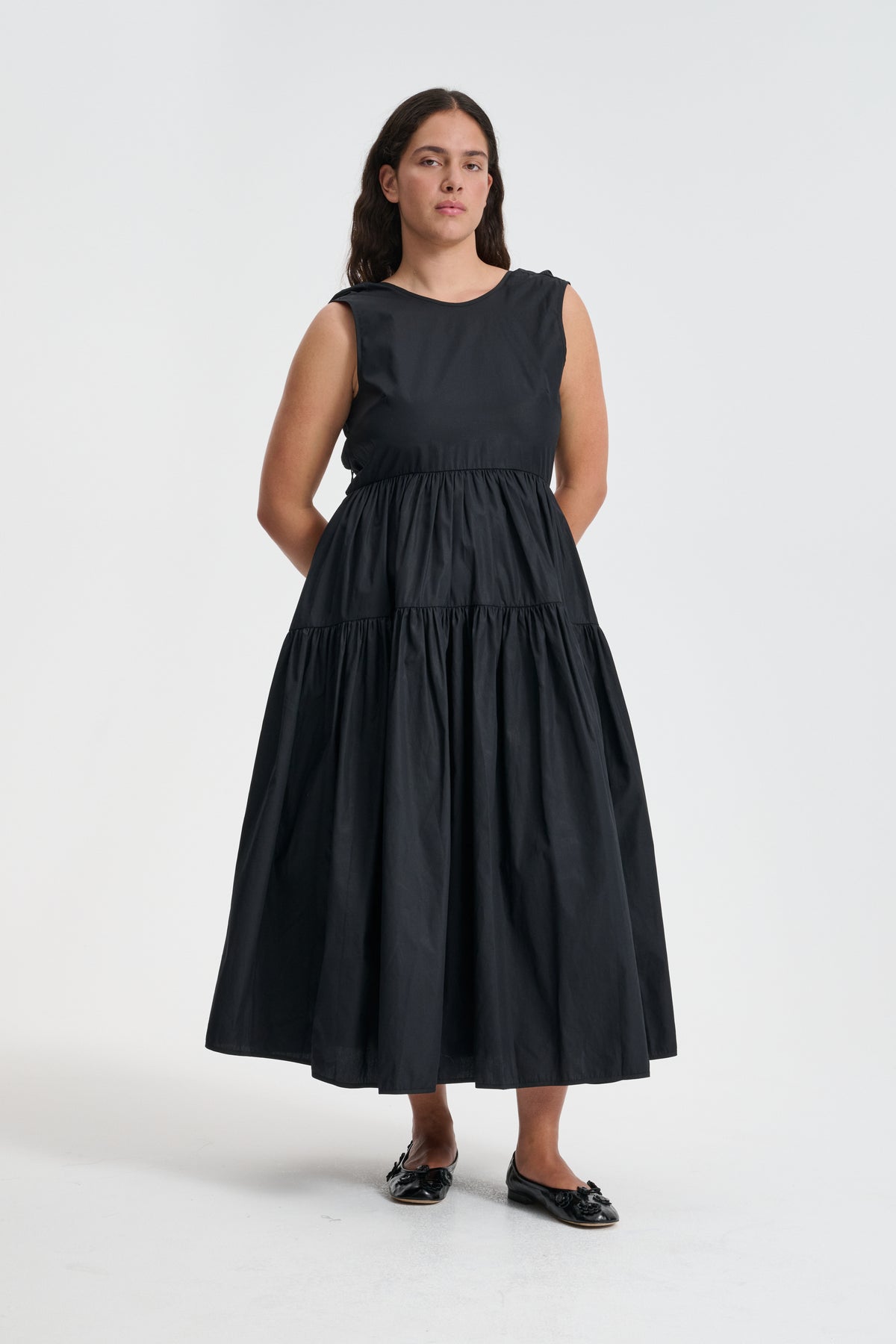 RUTH | GOWN COTTON BLACK Cecilie Bahnsen RUTH | GOWN COTTON BLACK Cecilie Bahnsen