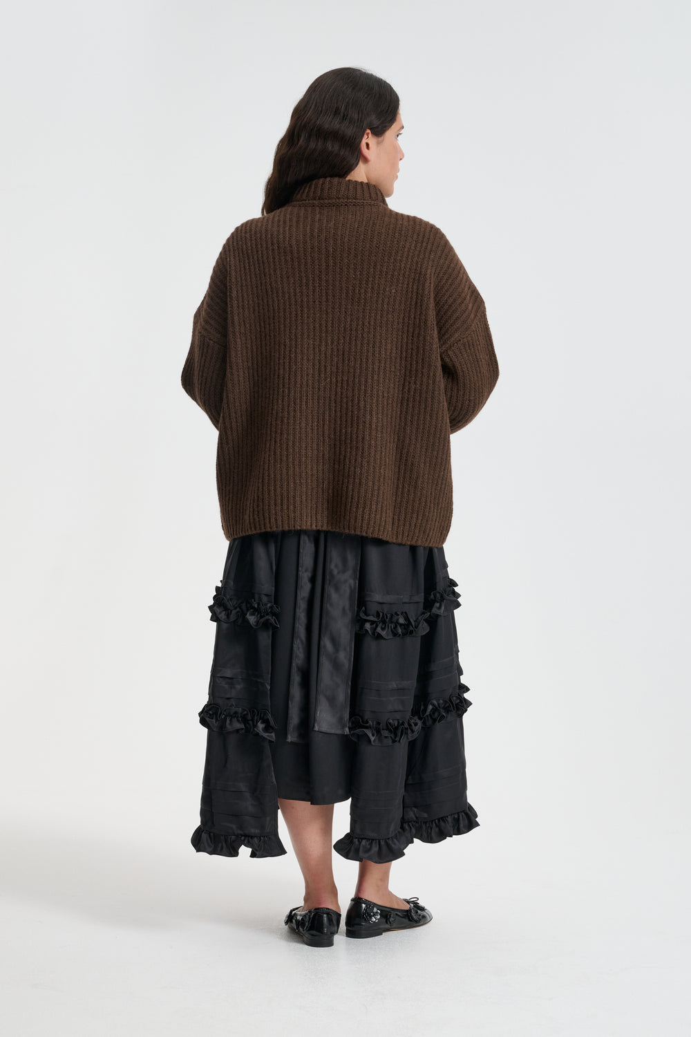 BELINDA | JUMPER CABLE KNIT BROWN