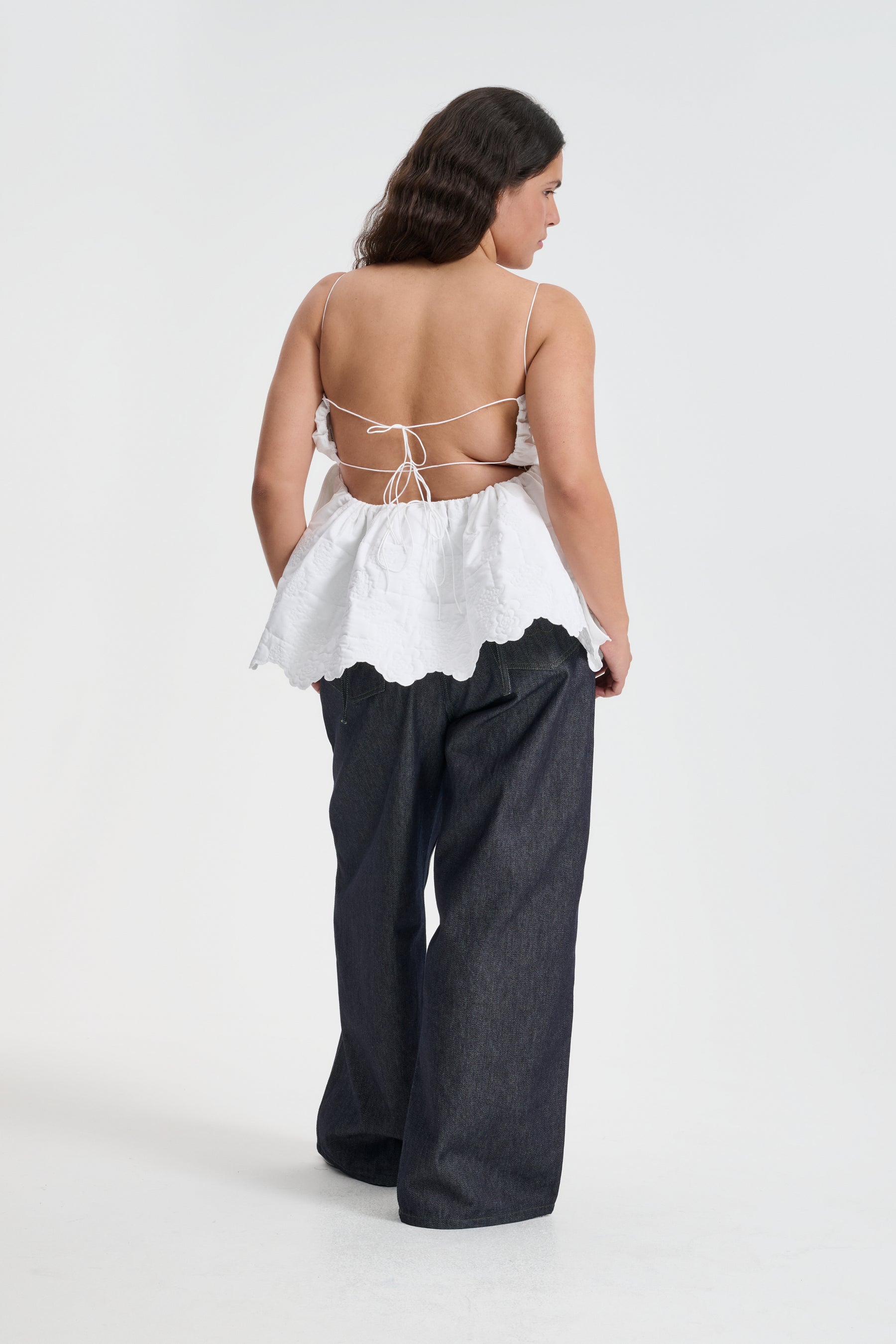 cecilie bahnsen セシリーバンセン selena top　キャミ白 SELENA | TOP QUILTED COTTON WHITE