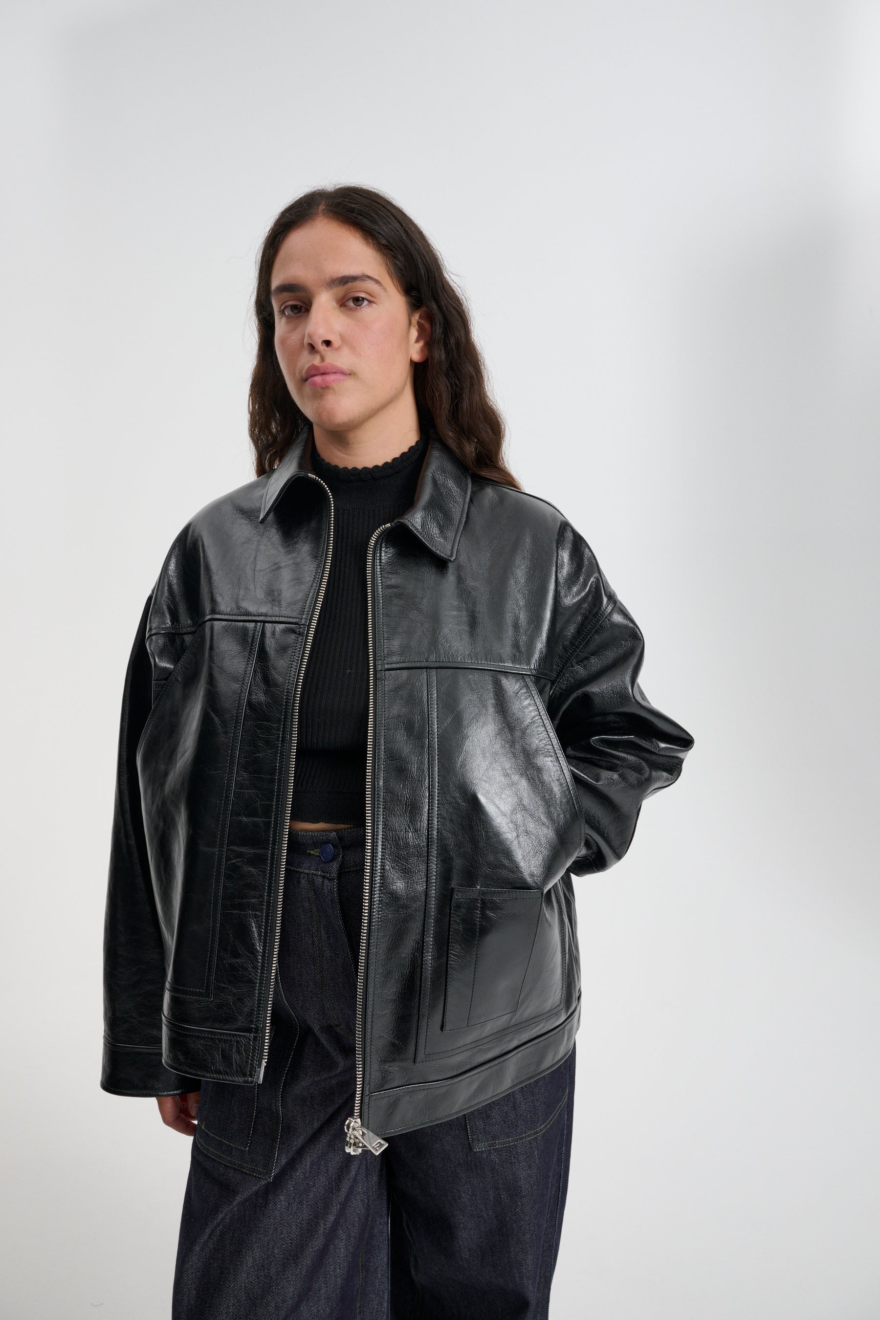 OLPA | JACKET LEATHER BLACK
