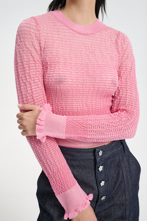 CBCORALI | TOP SHEER SUMMER KNIT PINK