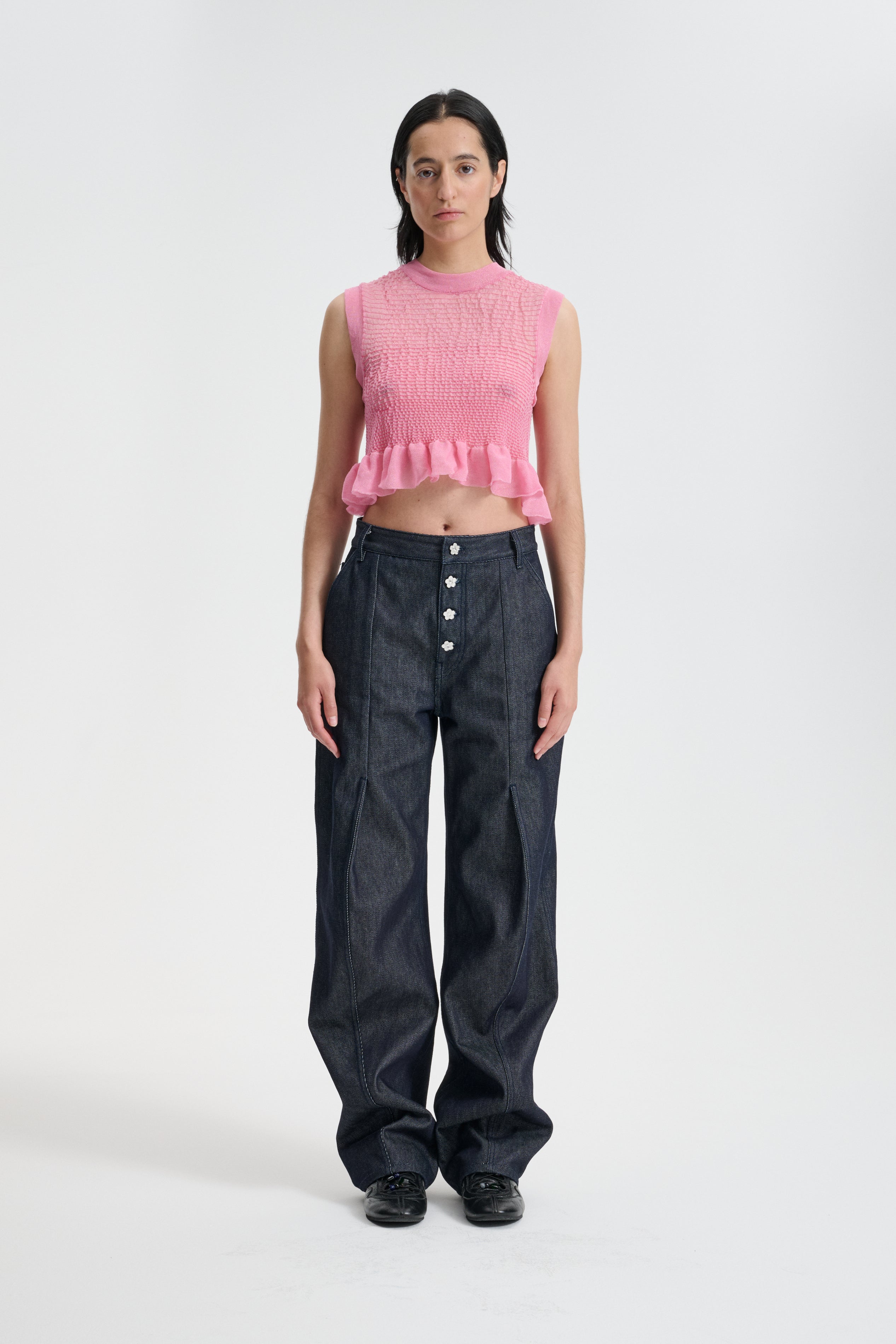CBCORALI | TOP SHEER SUMMER KNIT PINK – Cecilie Bahnsen CBCORALI | TOP SHEER SUMMER KNIT PINK – Cecilie Bahnsen