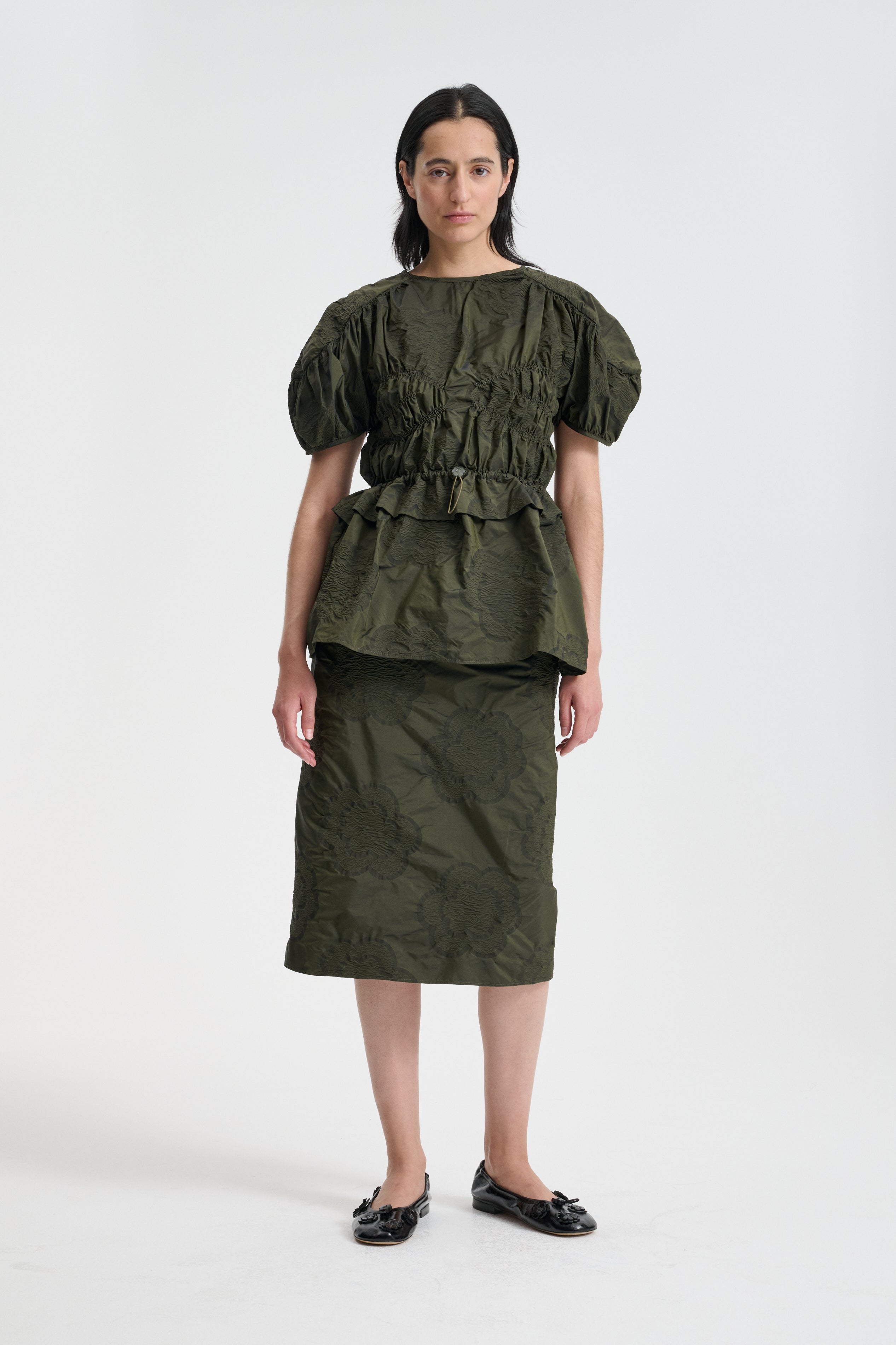 BROOKLYN | TOP BORUS JACQUARD OLIVE – Cecilie Bahnsen